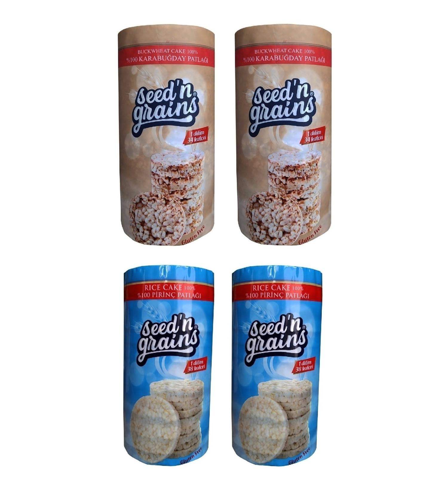 Seed'n Grains Sugar-Free 2+2 Snack Set Rice and Buckwheat Crisps 4 Pieces - Buy Online on GoSupps.com