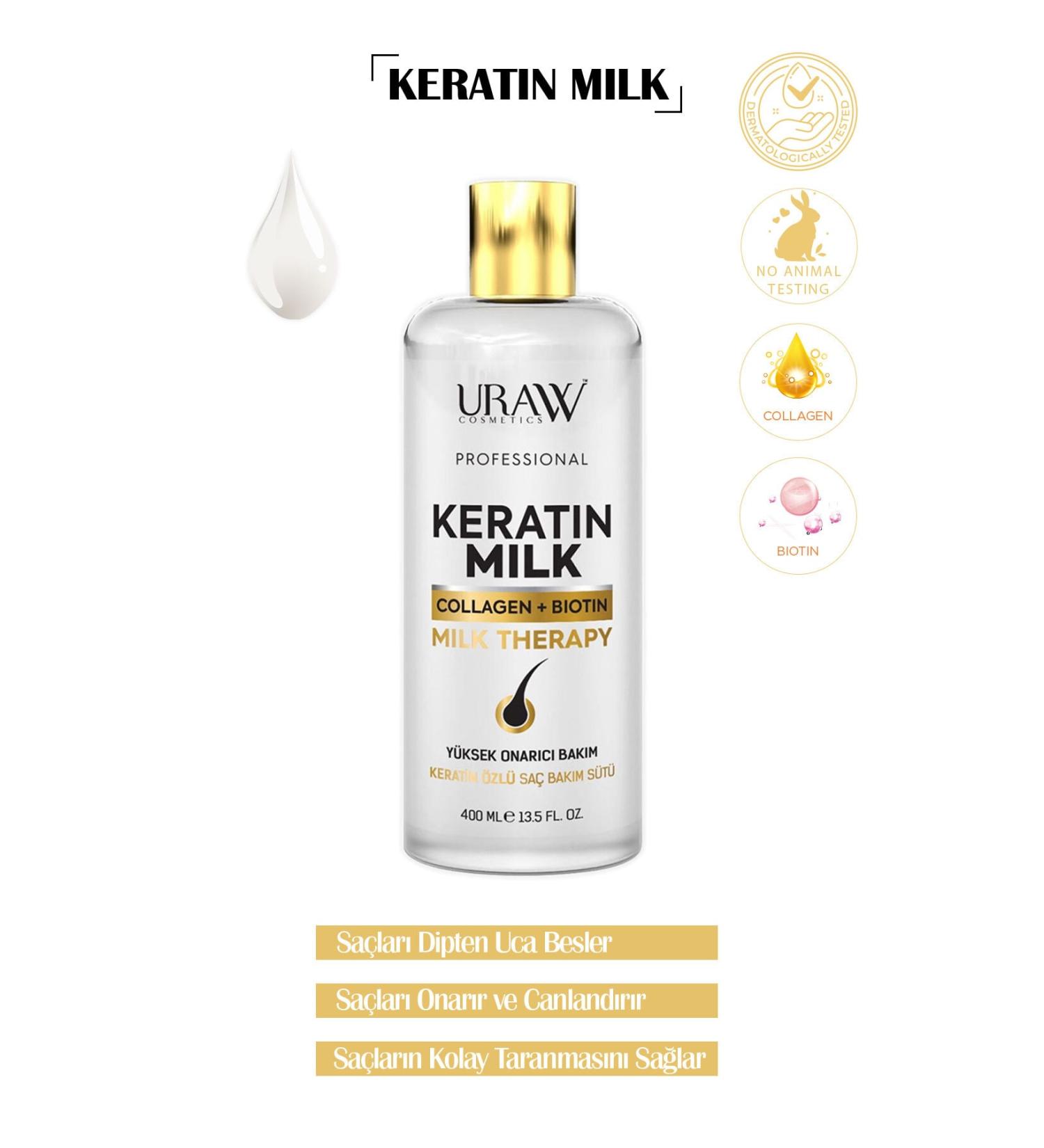 Uraw Keratin Milk Collagen + Biotin Intensive Repair Care - Buy Online on GoSupps.com