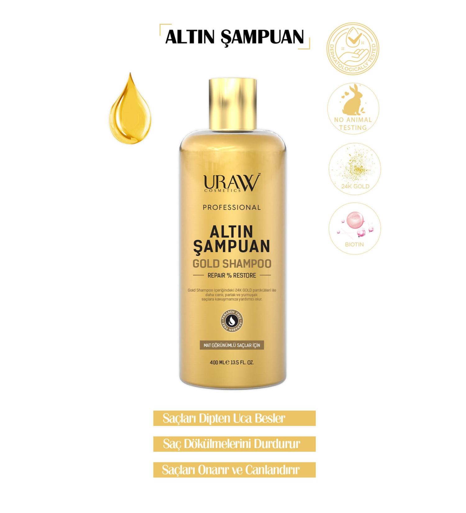 Uraw Gold Shampoo-For Shiny and Lively Hair - Buy Online on GoSupps.com
