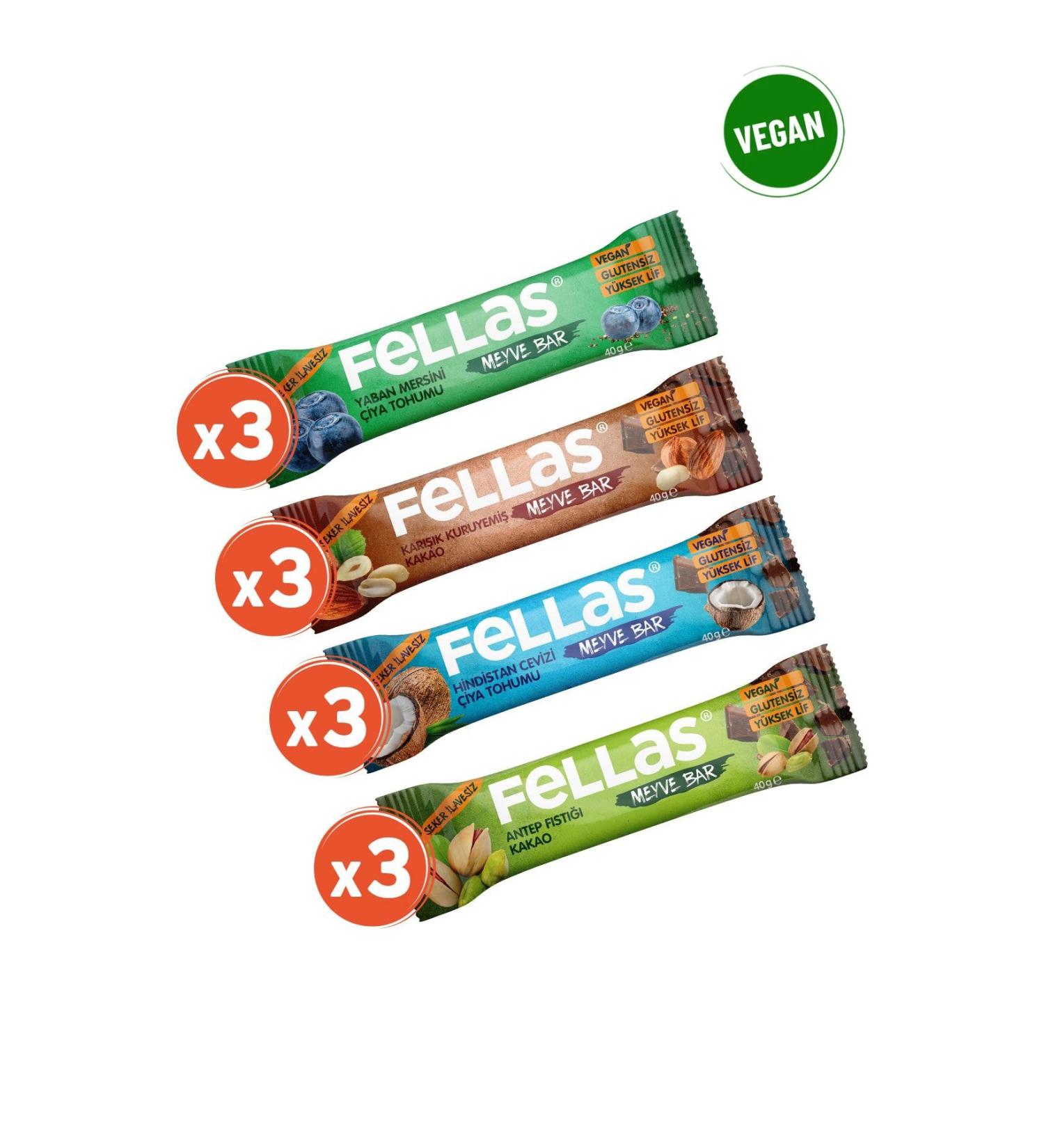 Fellas Fruit Bar Mixed Box 12 Pieces (4 Types) - Buy Online on GoSupps.com