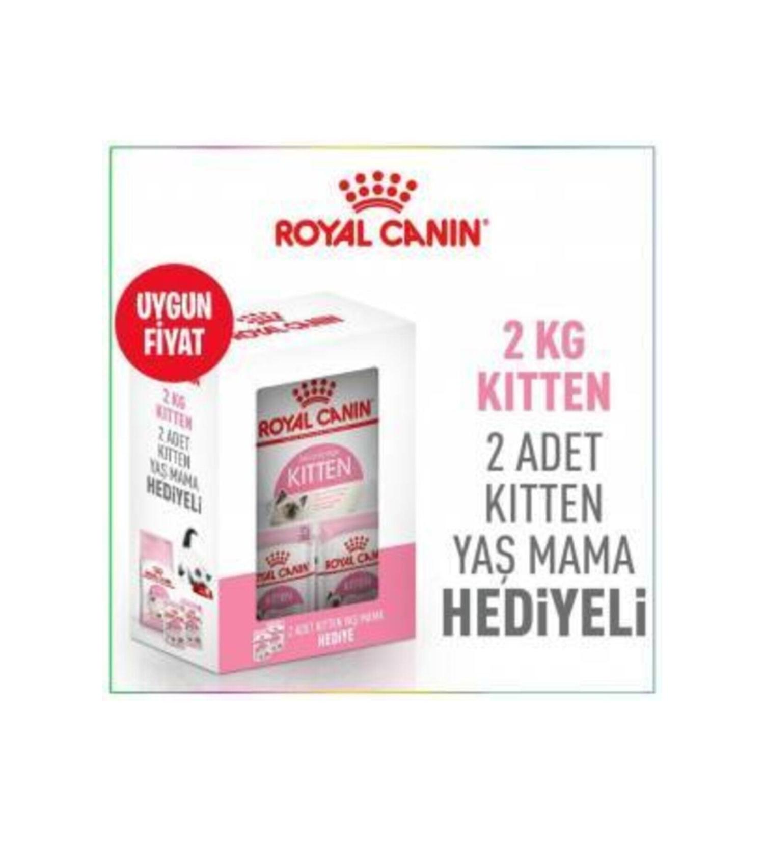 Royal Canin Kitten Bundle / Kitten Kitten Cat Food 2 Kg + Pouch Wet Food 85 Gr X 2 Pieces