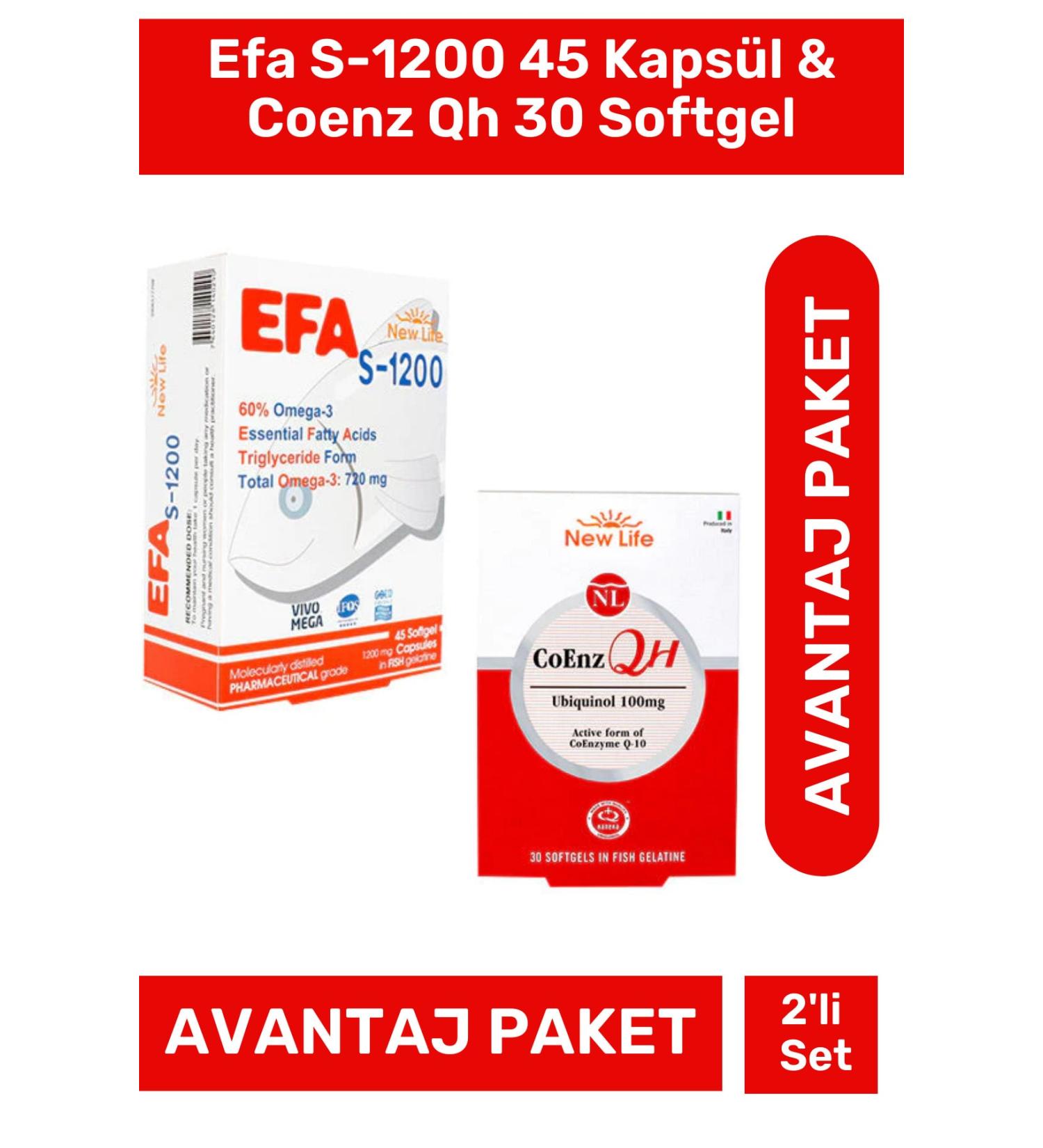 New Life Efa S-1200 45 Capsules & Coenz Qh 30 Softgel