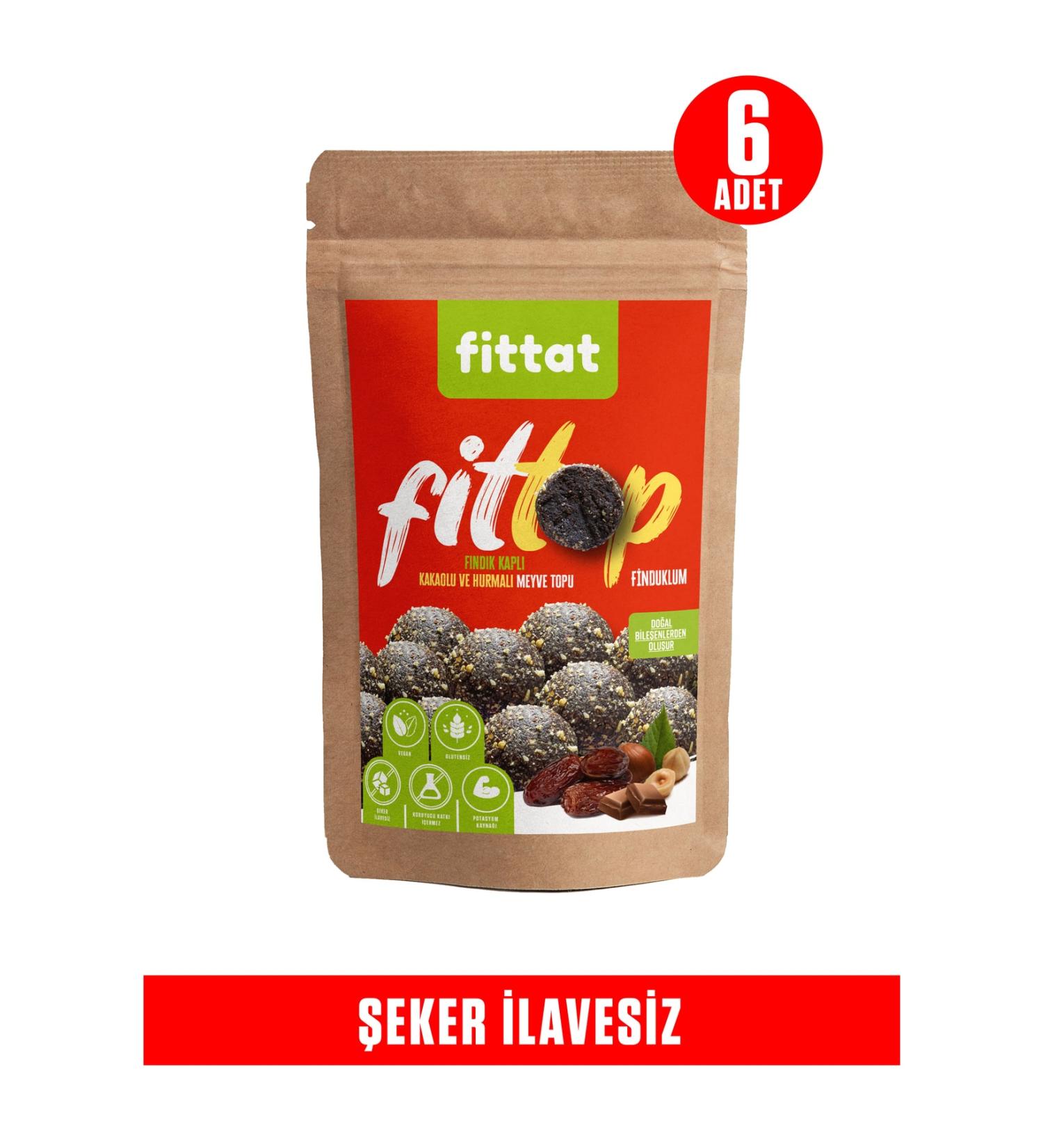 Fittat Finduklum Fittop Sugar-Free Hazelnut Coated Cocoa Hazelnut Paste Fruit Ball 95g X 6