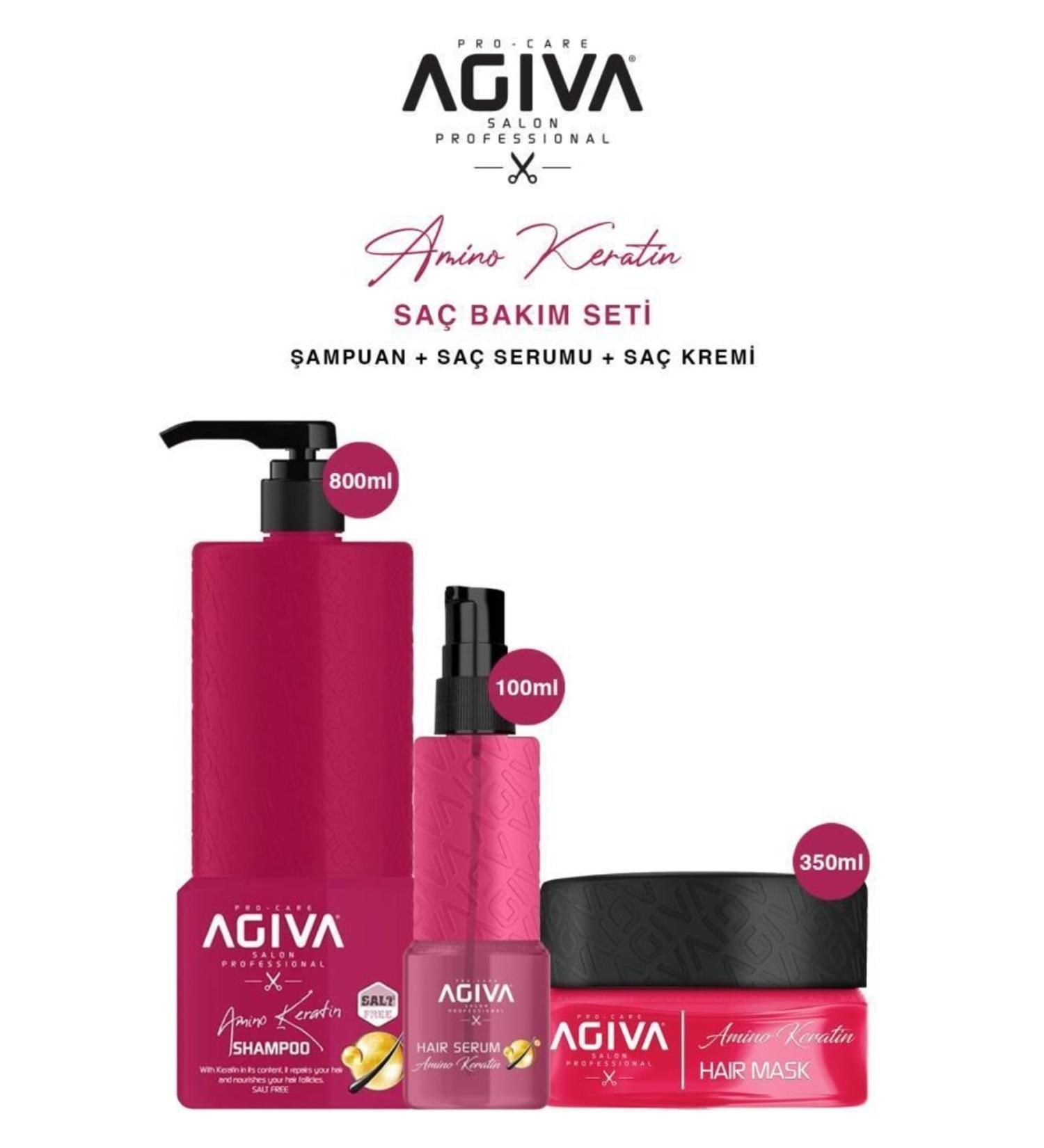 Agiva Amino Keratin Hair Care Set for Damaged Hair - Buy Online on GoSupps.com
