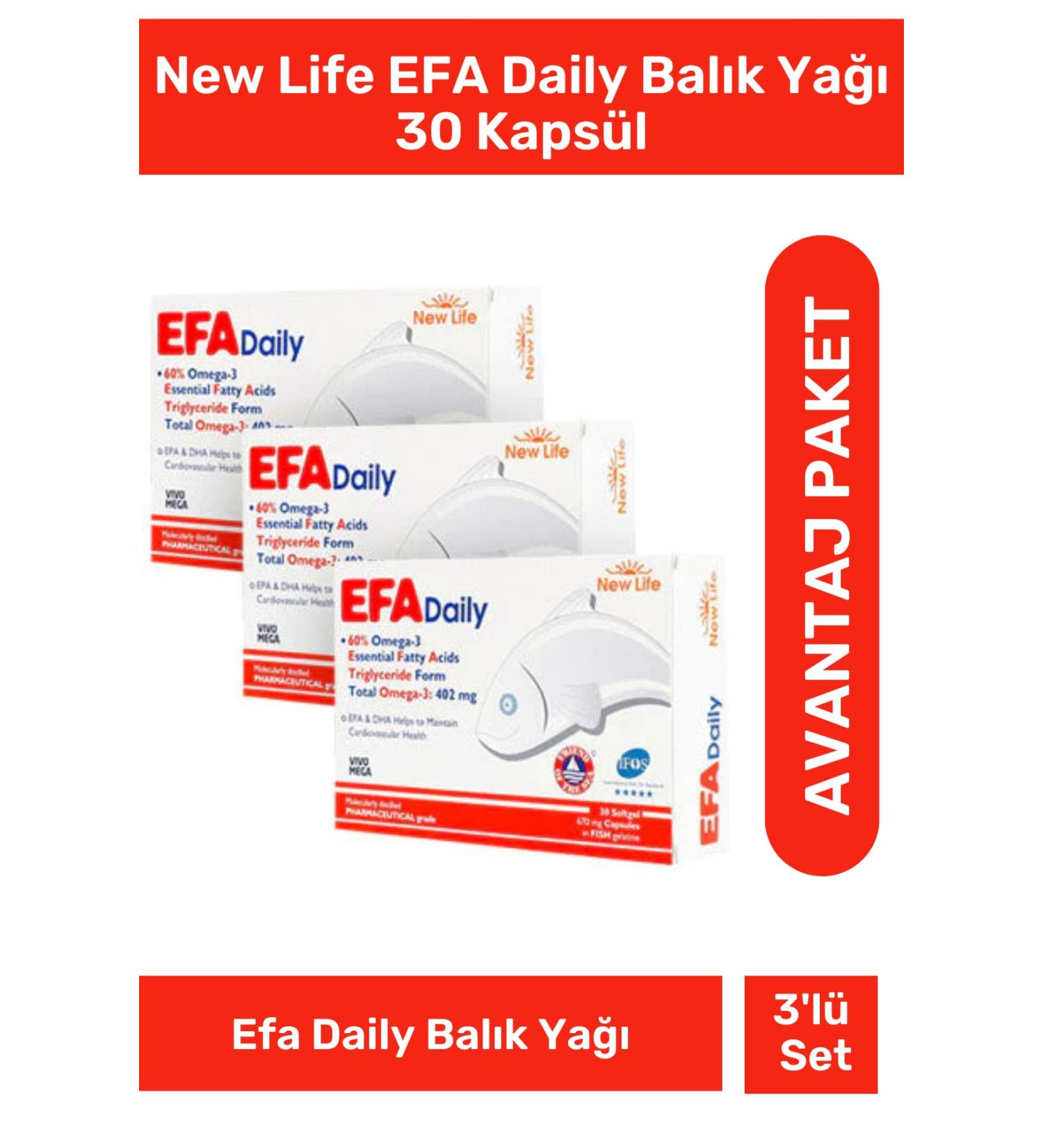 New Life Spectrum Newlife Efa Daily Fish Oil 30 Capsules 3 Boxes Skt 04-2023