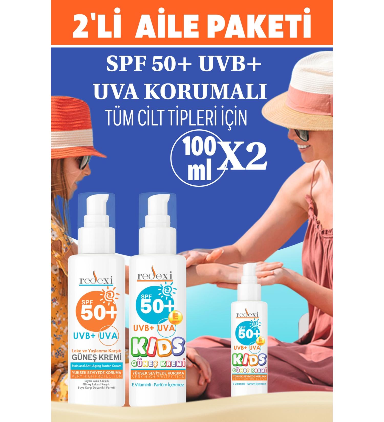 Redexi 2 Li Family Opportunity Kids Sun Cream Sun Cream Spf 50 High Protection 2 X 100 ml