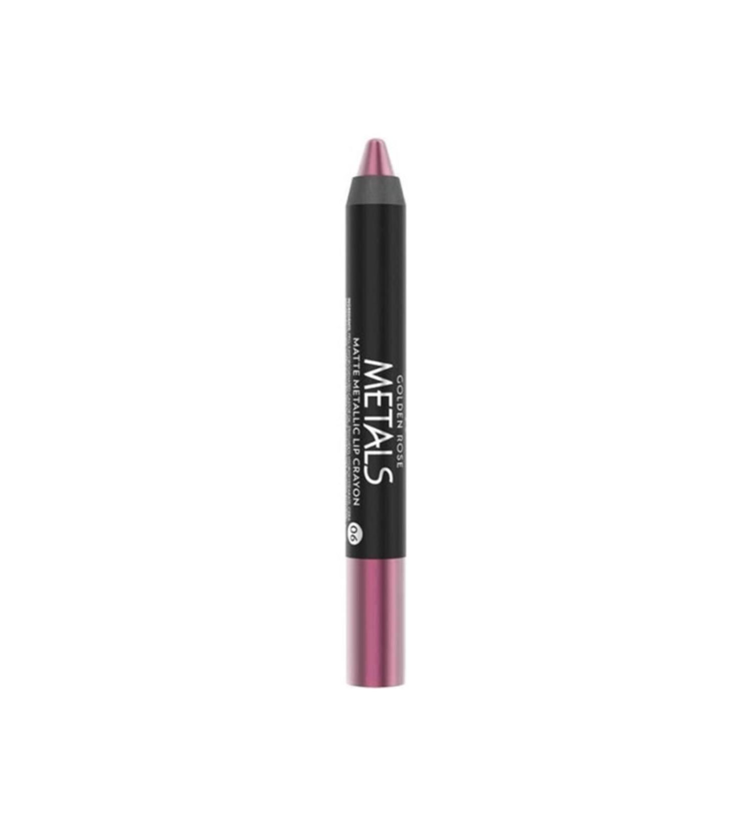 Golden Rose Metals Matte Metallic Lip Crayon Lipstick No 06