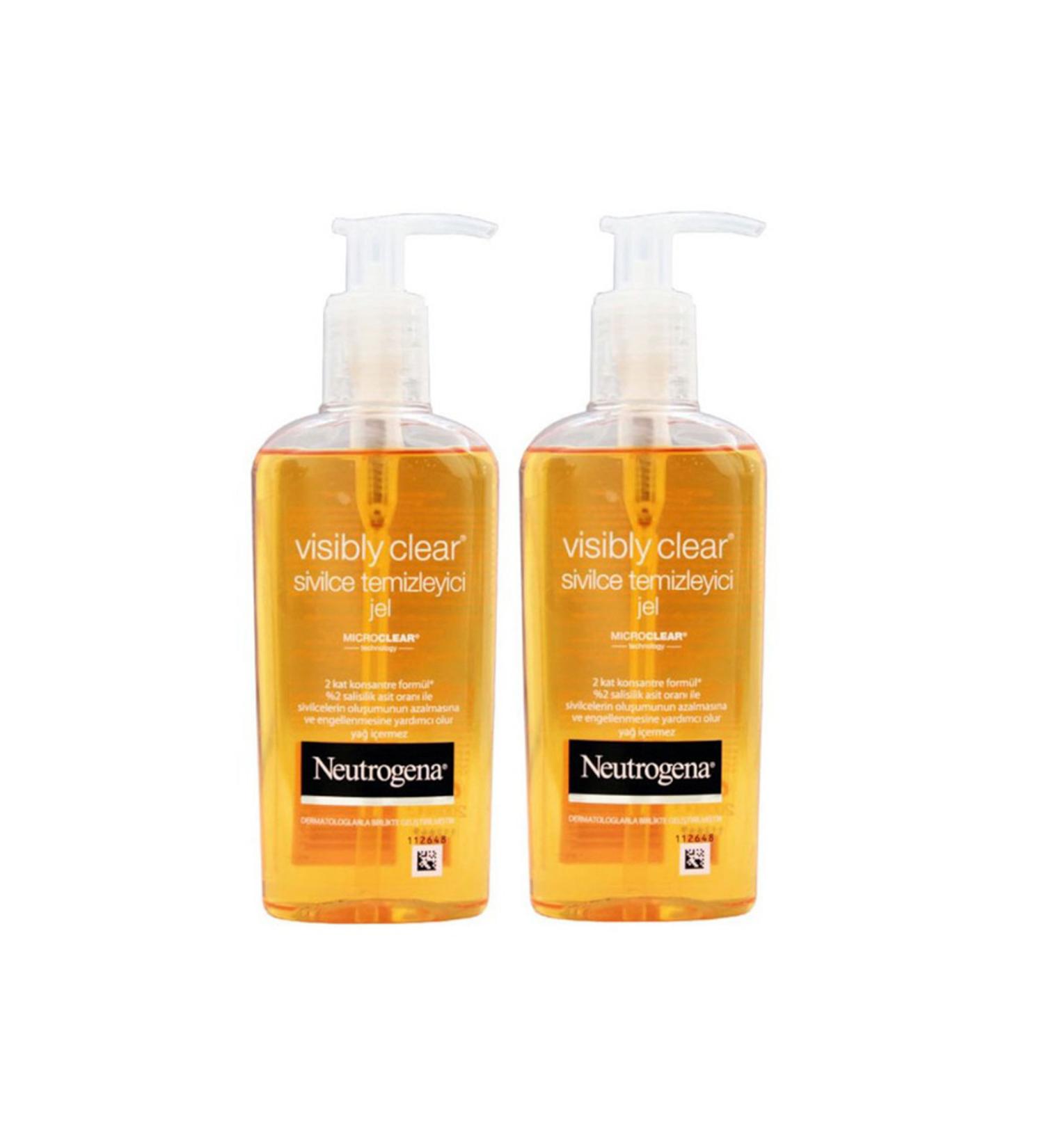 Neutrogena Visibly Acne Cleansing Gel 200 ml 2 Pieces