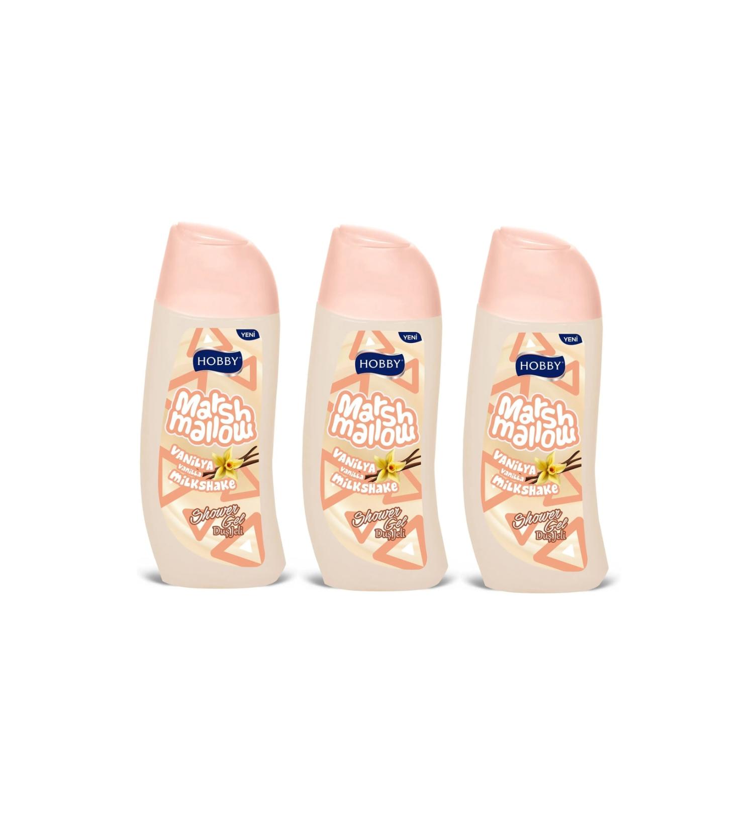 Hobby Shower Gel Marshmallow Milkshake Vanilla 500 Ml X 3 Pieces