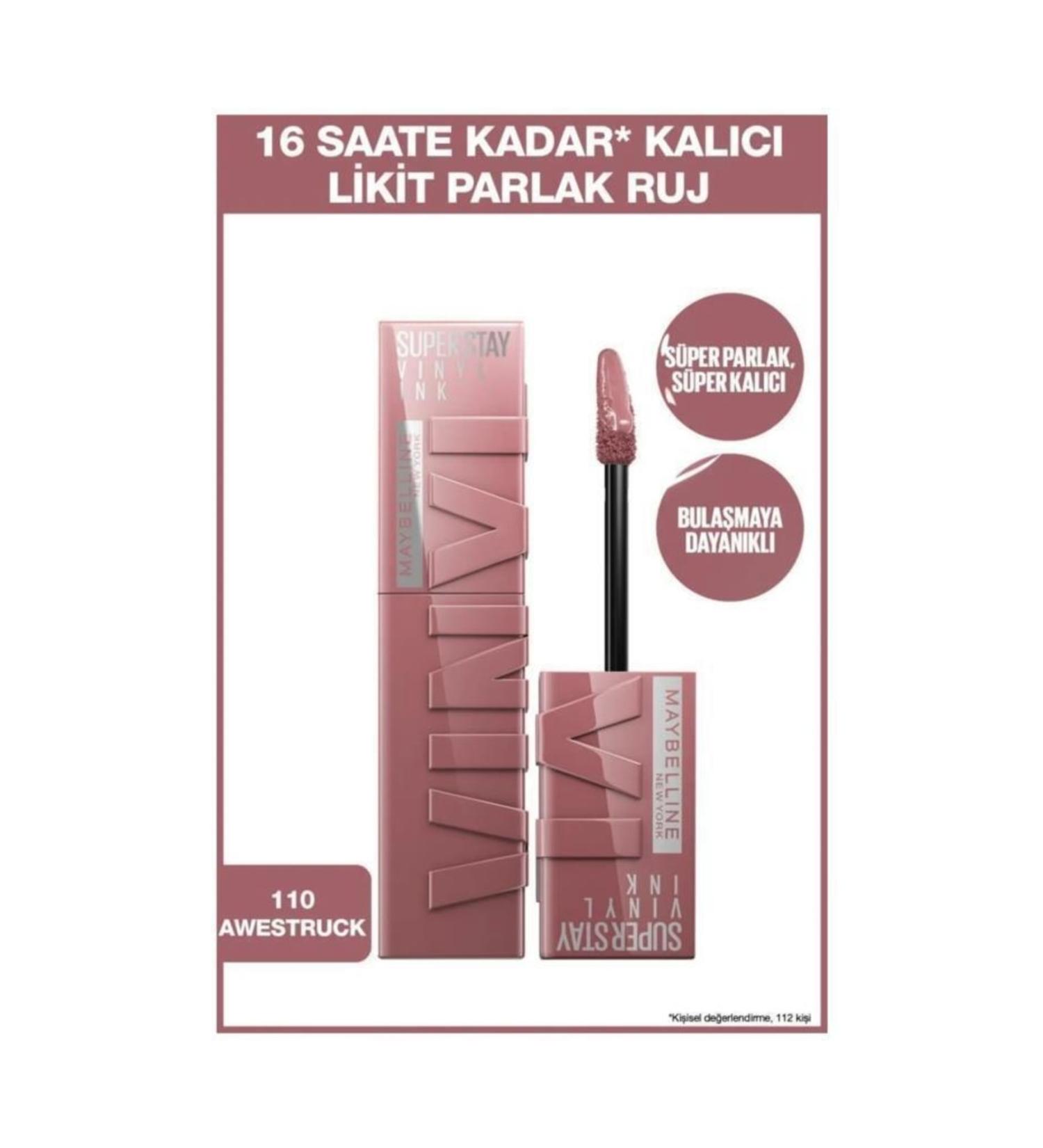 Maybelline New York Super Stay Vinyl Ink 110 Awestruck Lipstick