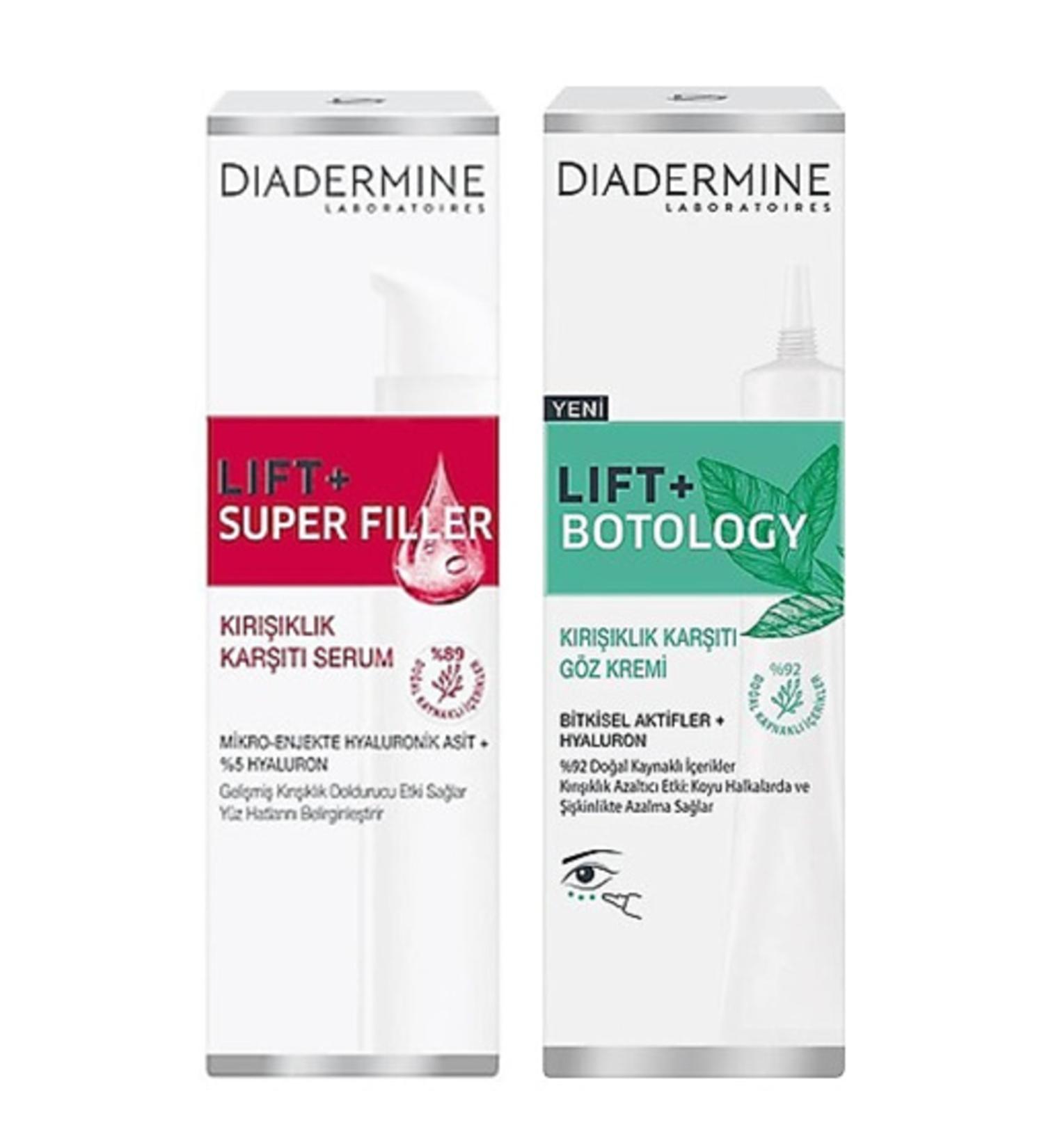 Diadermine Lift+ Super Filler Serum 40 Ml + Lift Botology Eye Cream 15 Ml - Wrinkle Set