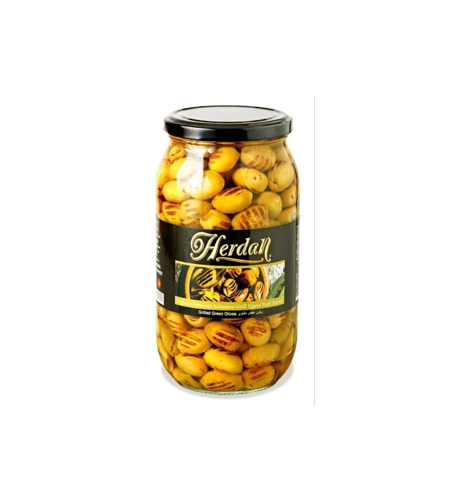 Herdan Grill (GRILL) Green Olive 1000cc Glass Jar