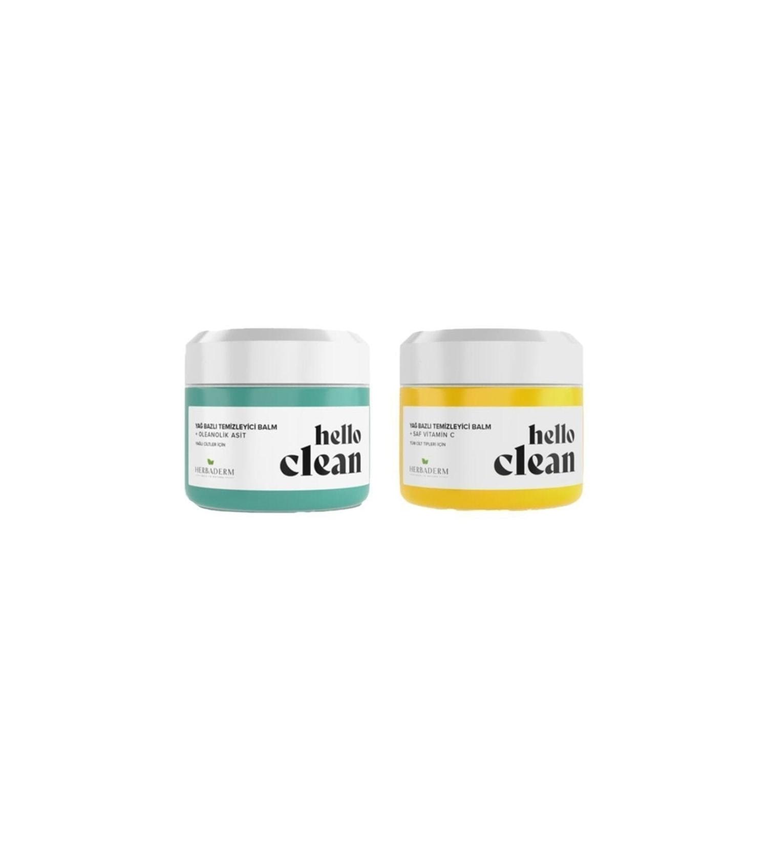 Herbaderm Hello Clean Oil Based Cleansing Balm 100 ml Oleanolic Acid and Pure Vitamin C