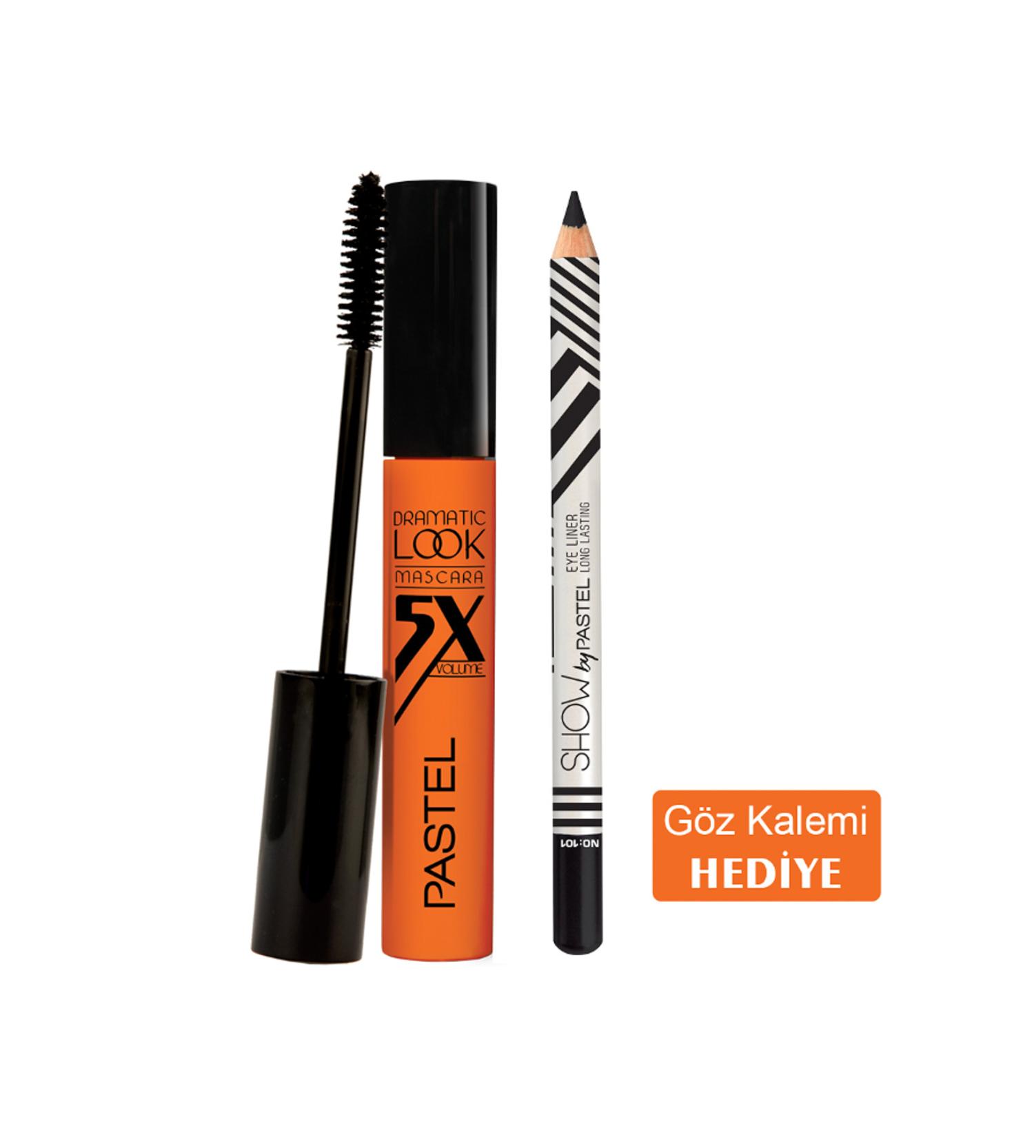 Pastel Dramatic Look 5X Volume Black Mascara & Black Eyeliner 8690644019371