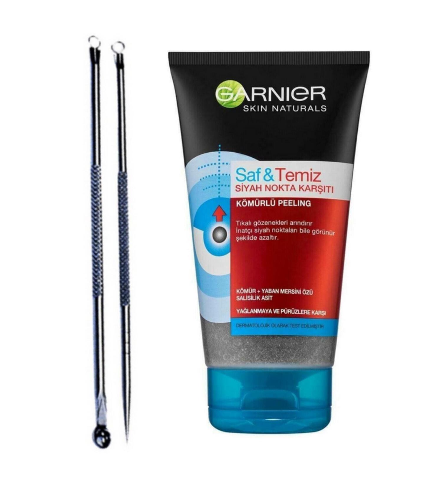 Garnier Acne Blackhead Cleaner Anti-Comedone and Anti-Blackhead Charcoal Peeling Gel 150 Ml