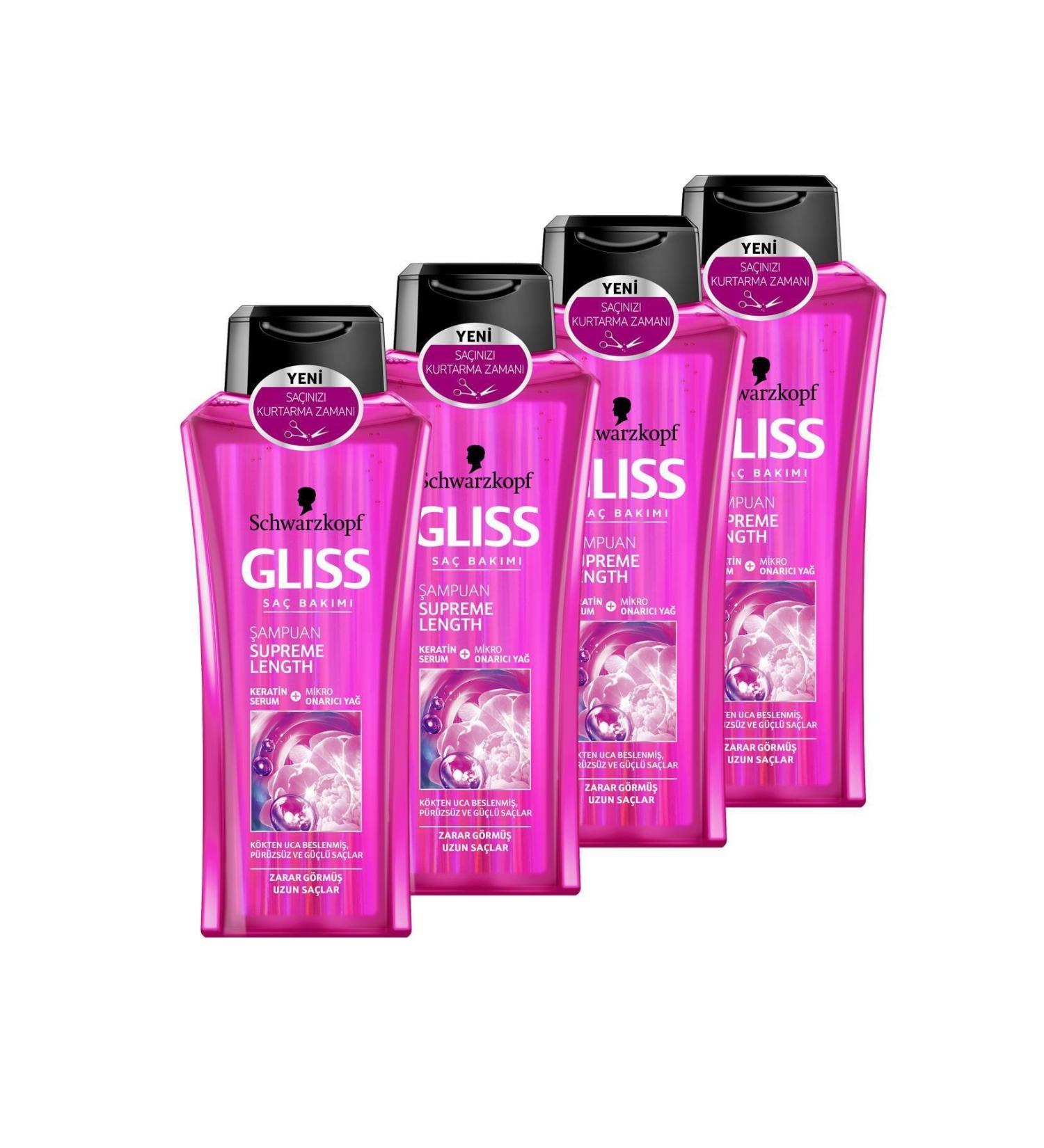 Gliss 360ml Supreme Length Shampoo * 4 Pieces
