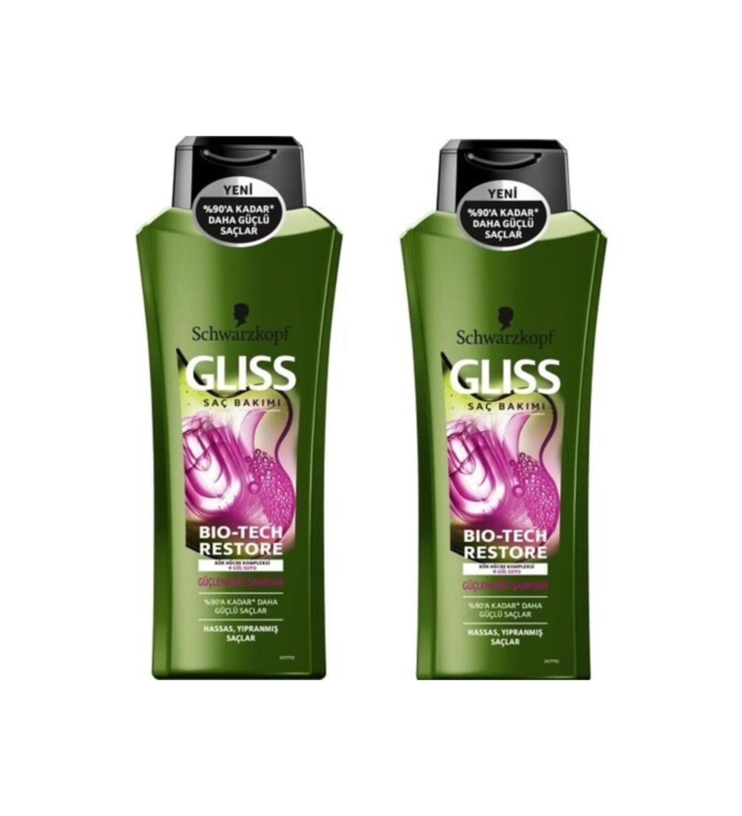 Gliss Bio Tech Restore Shampoo 525 ml 2 Pieces