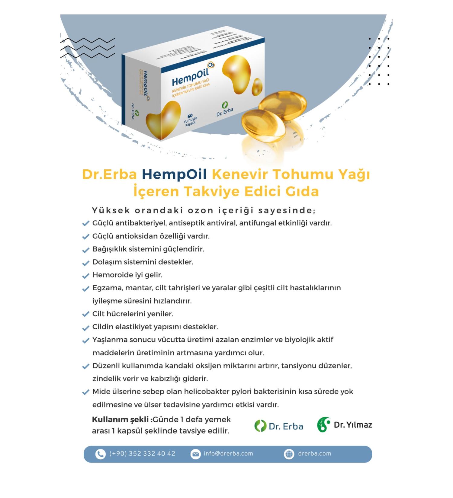 Dr. Erba Hemp Oil Capsule Ozonated - Buy Online on GoSupps.com