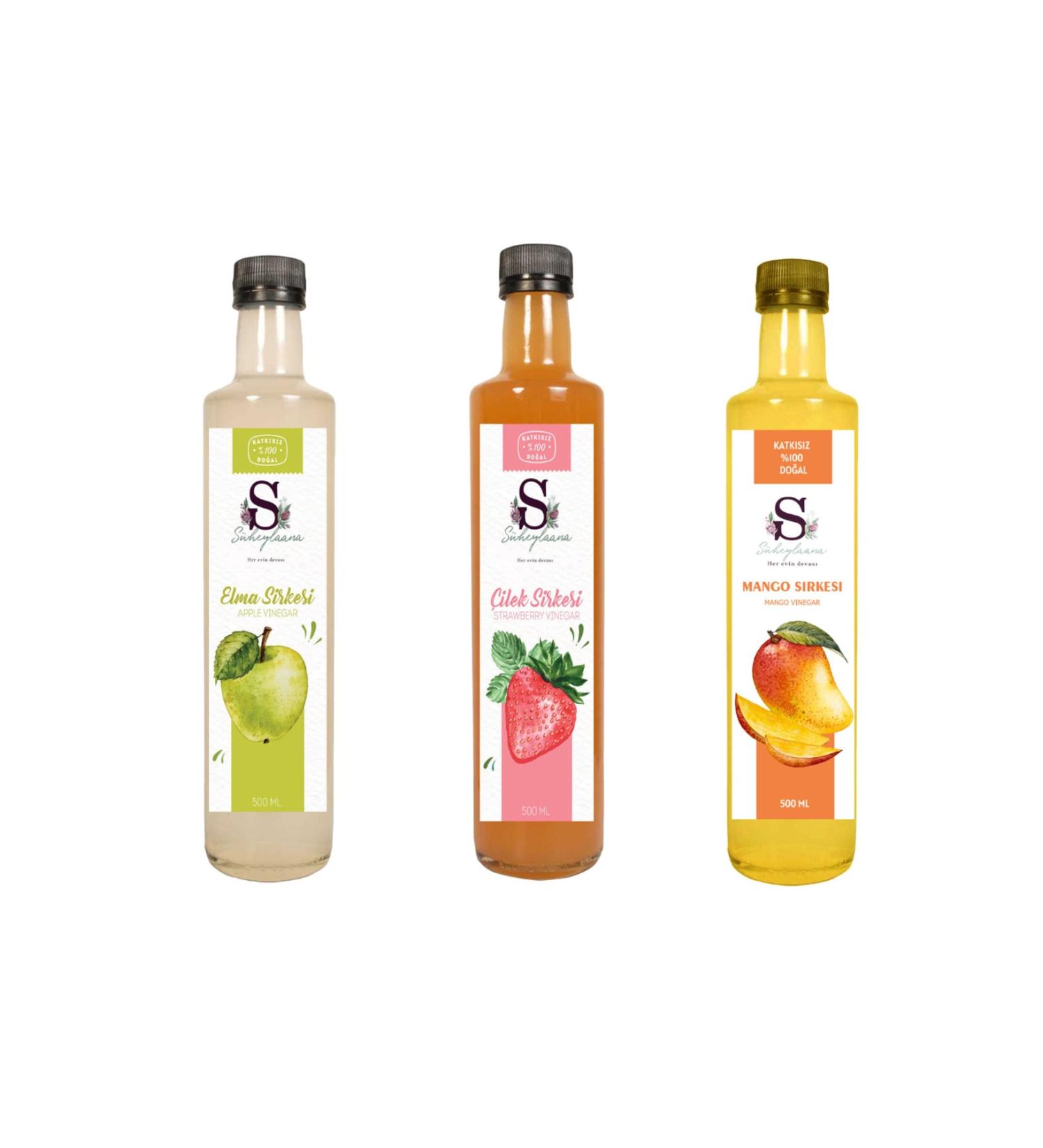 Suheylaana Natural Apple Strawberry and Mango Vinegar 500 Ml