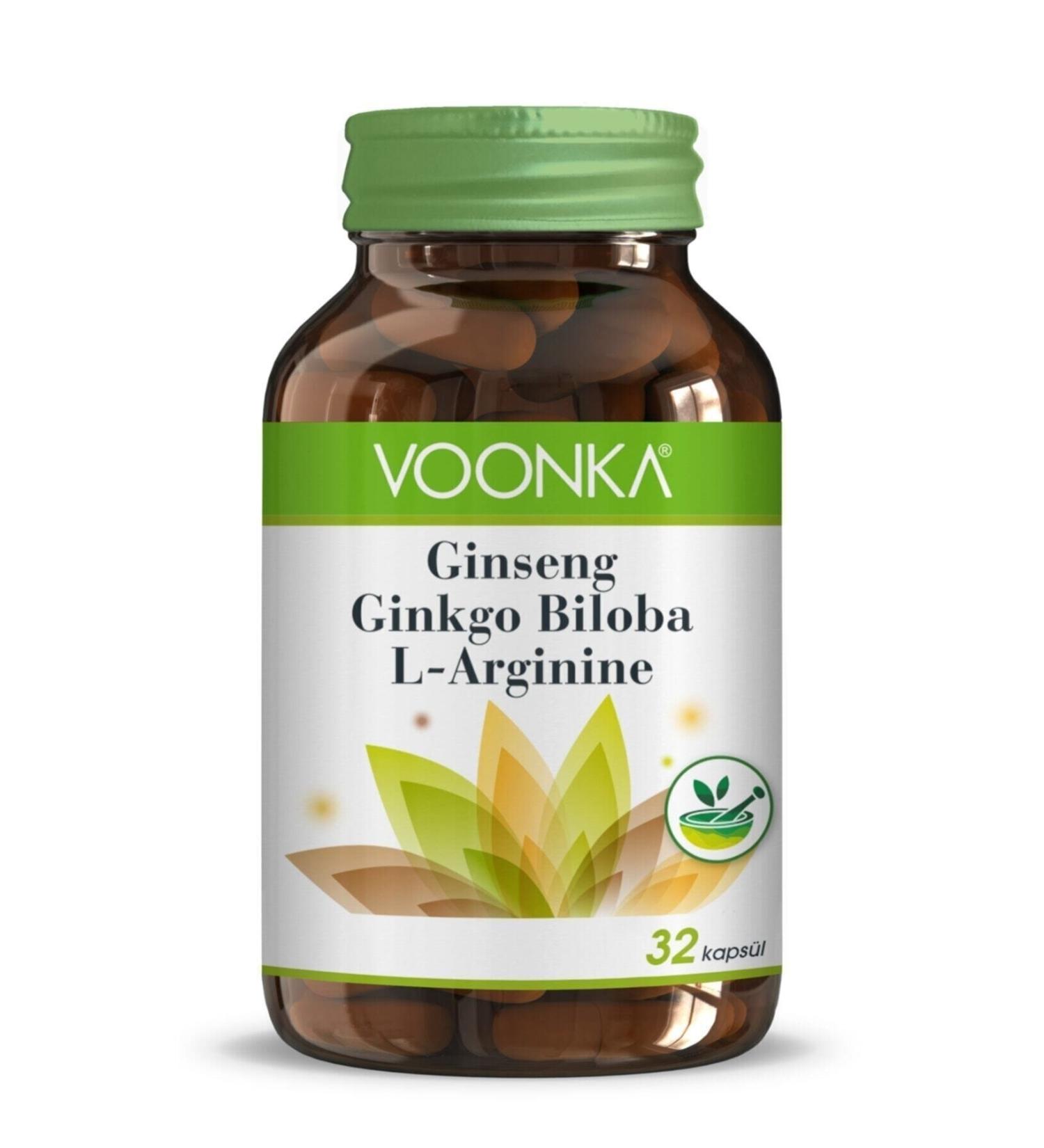 Voonka Ginseng Ginkgo Biloba L-arginine 32 Capsules 8680807008304