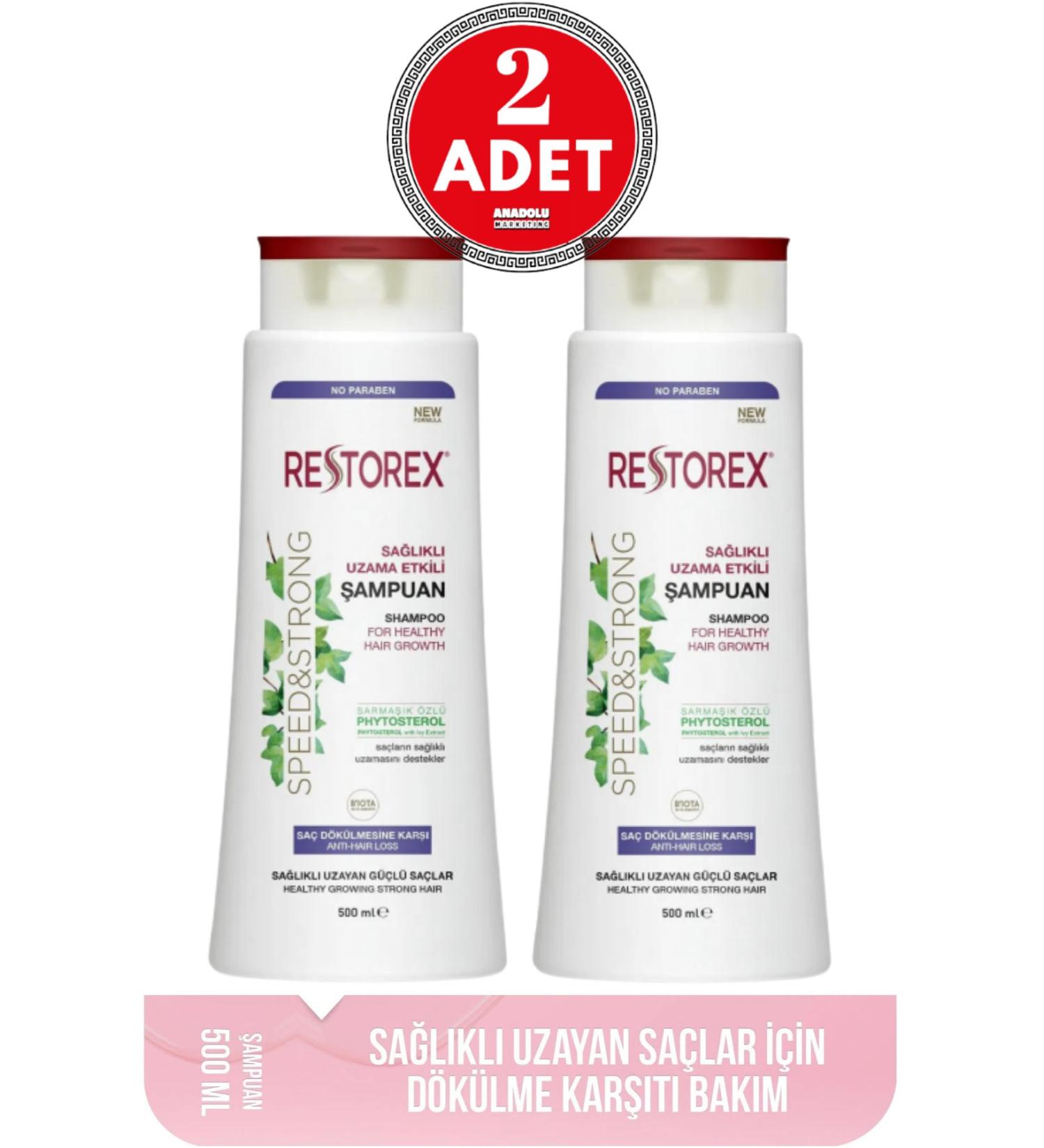 Restorex Healthy Growth Effective Anti-Hair Loss Shampoo 500ml 2 Pieces