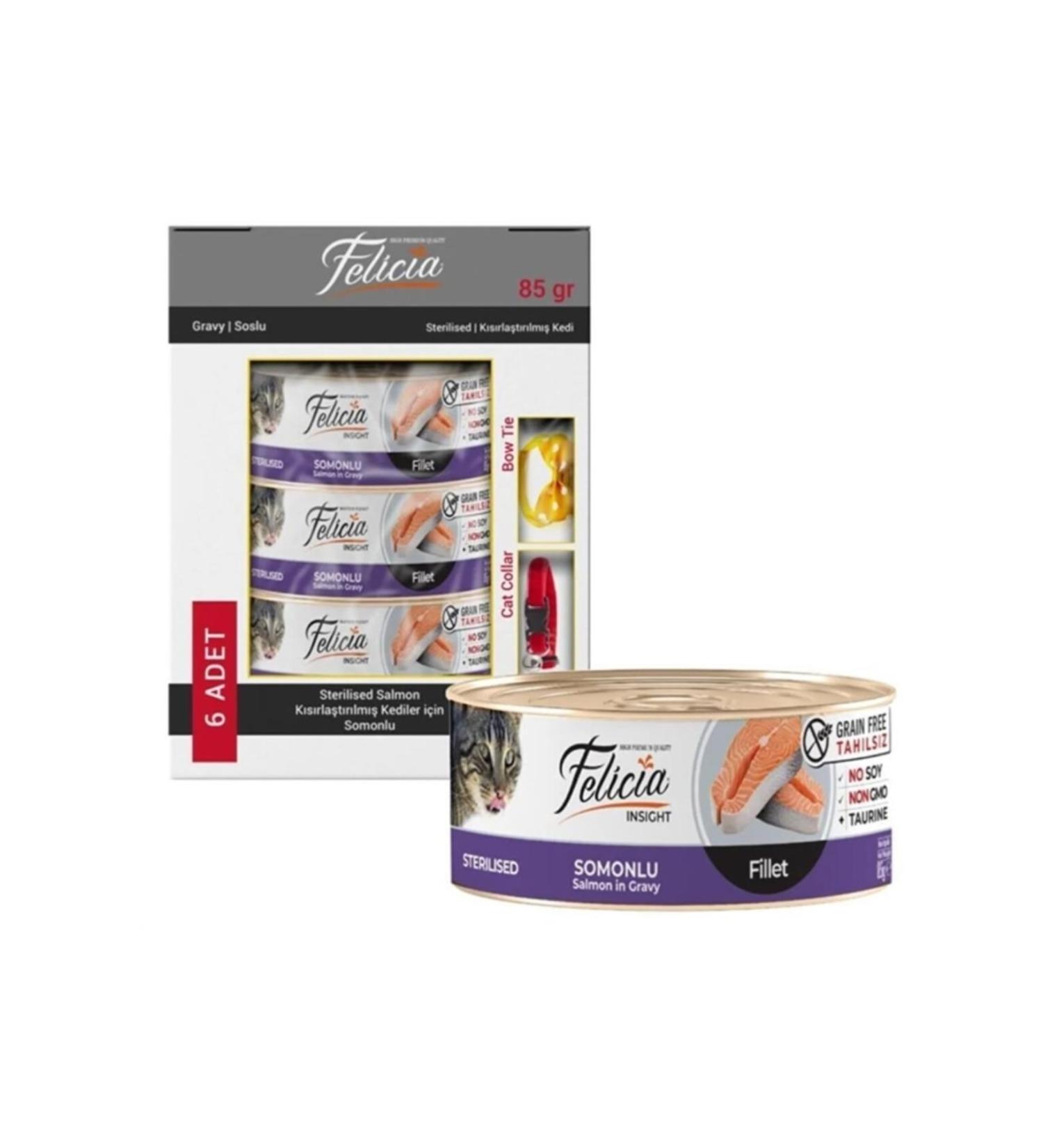 Felicia Sterilized Canned Salmon Cat Food 6x85 gr