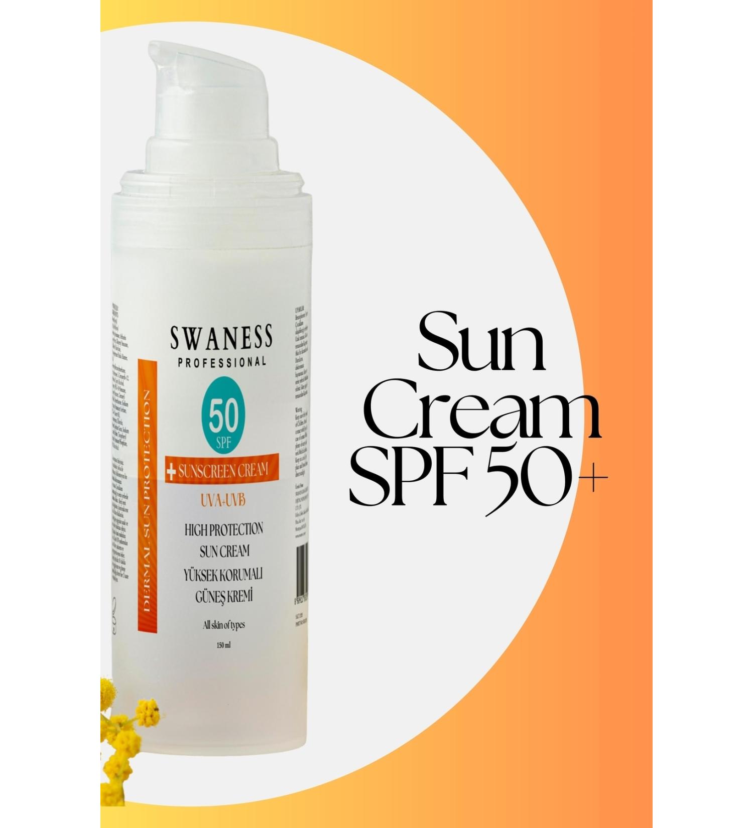 SWANESS Professional Sun Cream Spf 50+ High Protection 100 Ml