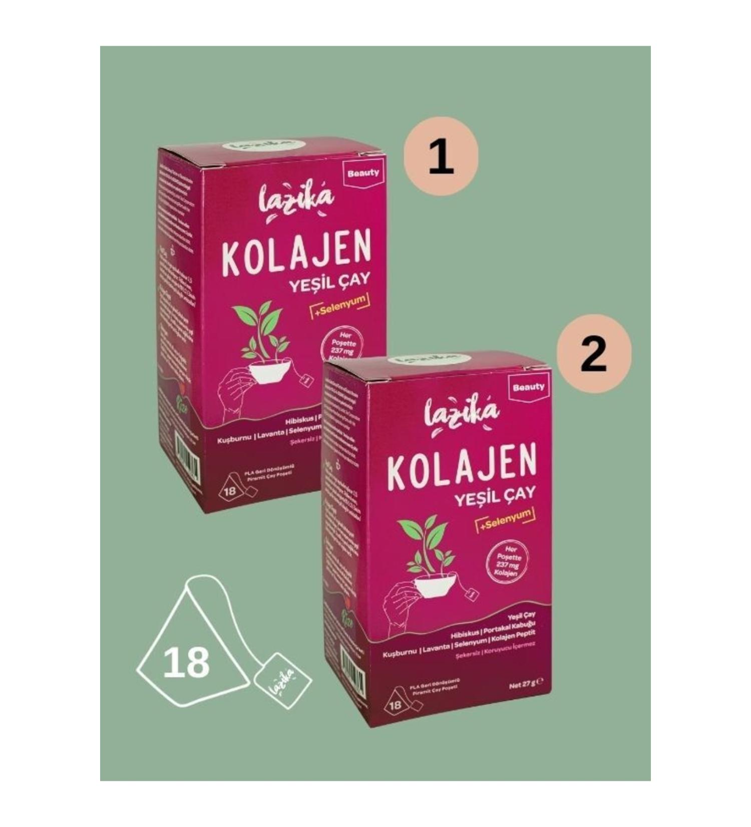 LAZIKA (SET OF 2) Collagen Green Tea