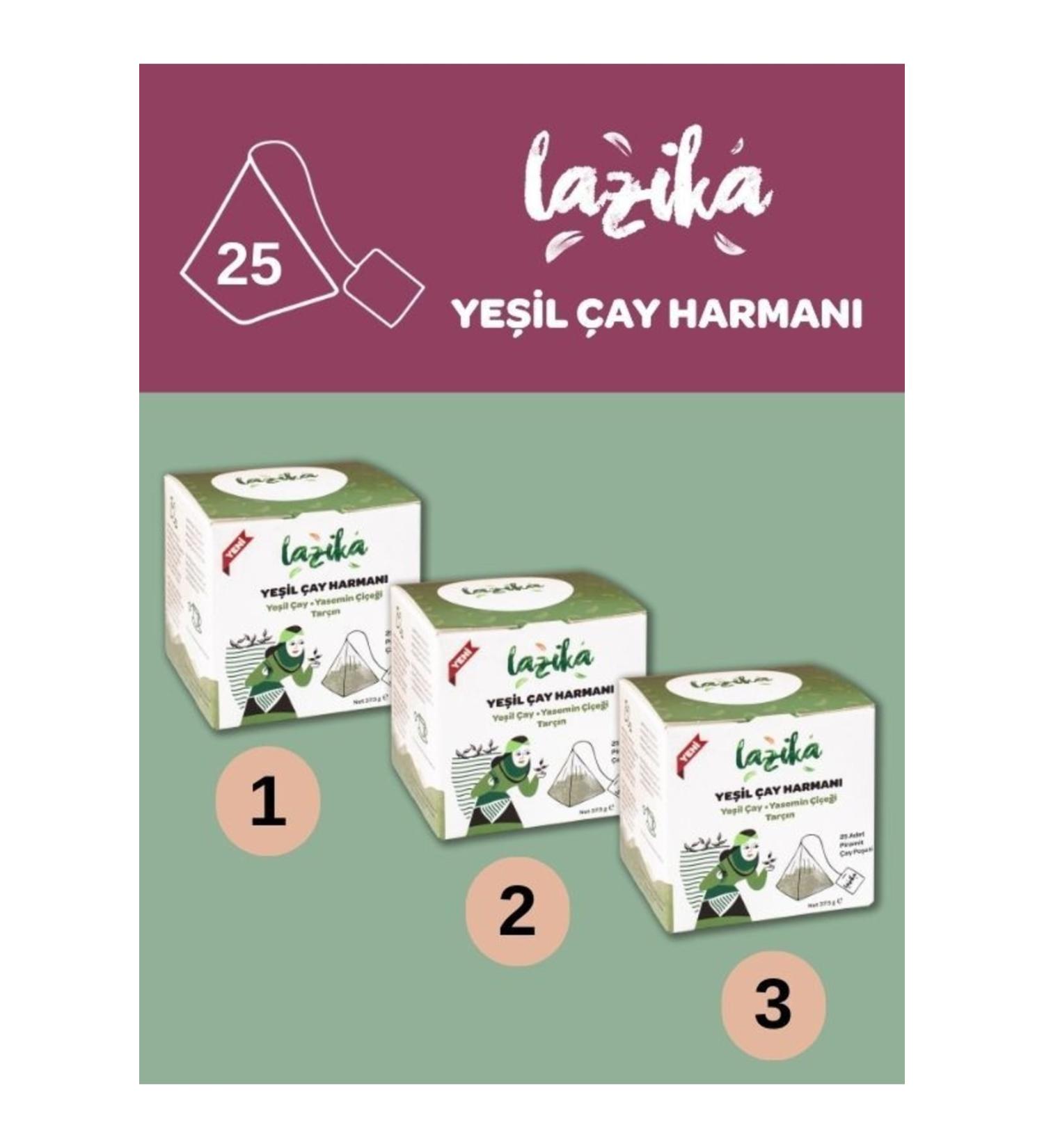 LAZIKA (SET OF 3) Green Blend-Green Tea - Jasmine-Cinnamon Pyramid Bag - Buy Online on GoSupps.com
