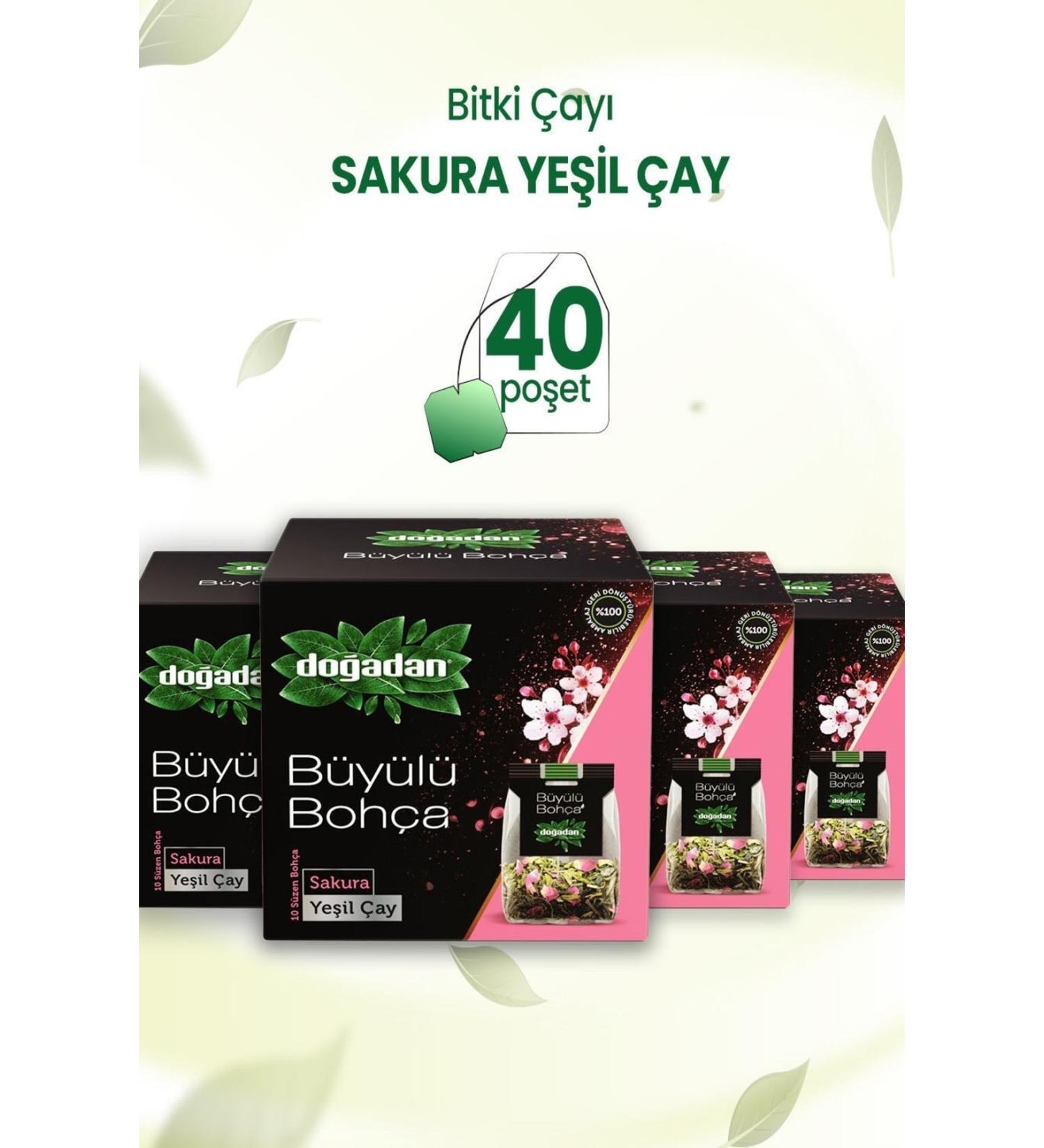 Nature's Magical Bundle Sakura Green Tea 10-pack 12 gr X 4 Pcs