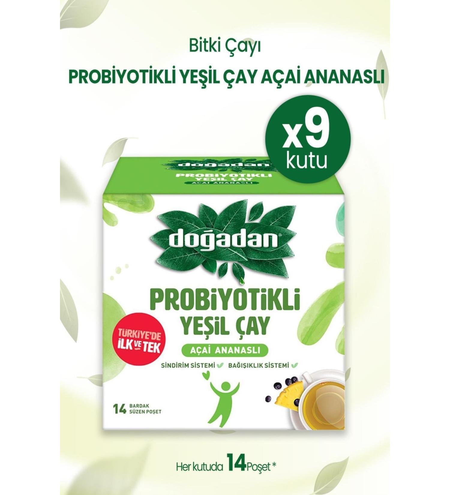 Do adan Probiotic Green Tea A a Pineapple 14 x 9 Pieces