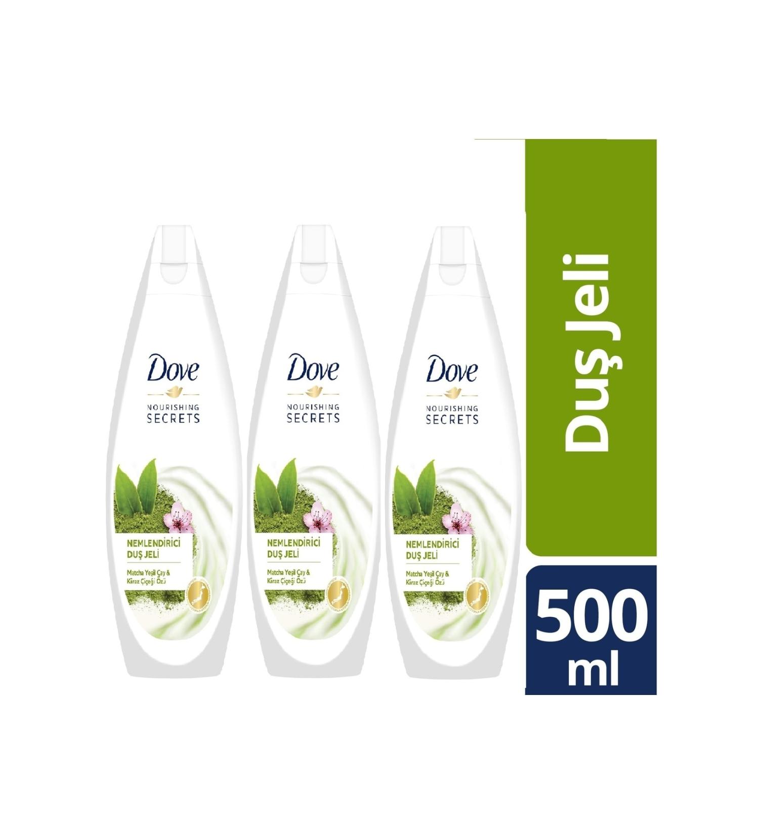 Dove Matcha Green Tea & Cherry Blossom Essence Moisturizing Shower Gel 500 Ml X 3 Pieces - Buy Online on GoSupps.com