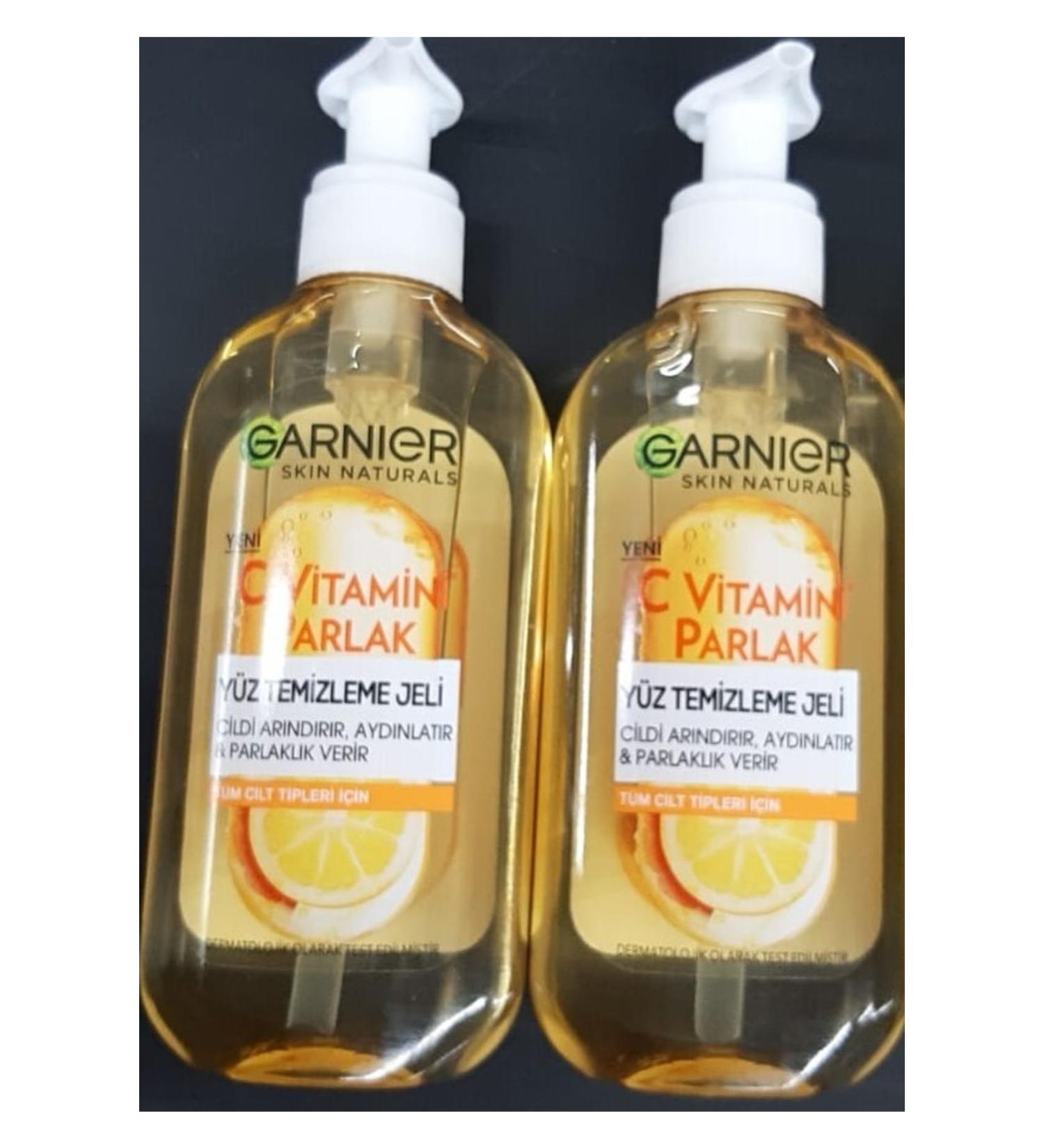Garnier Vitamin C Bright Face Cleansing Gel 200 Ml * 2 Pieces