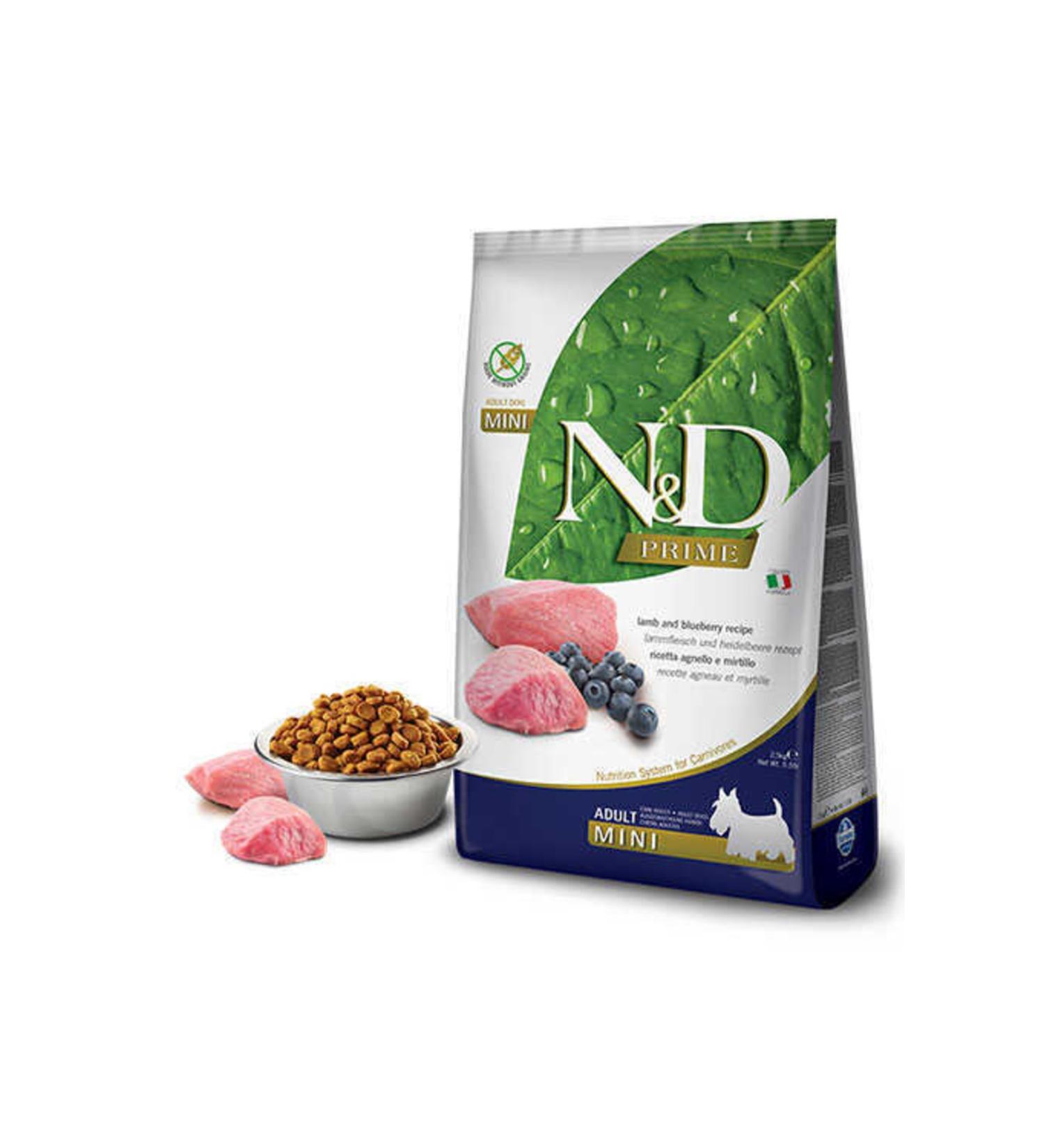 N & D Prime Lamb and Blueberry Small Breed Grain Free Adult Dog Food 2.5 Kg - Farmapets - Buy Online on GoSupps.com