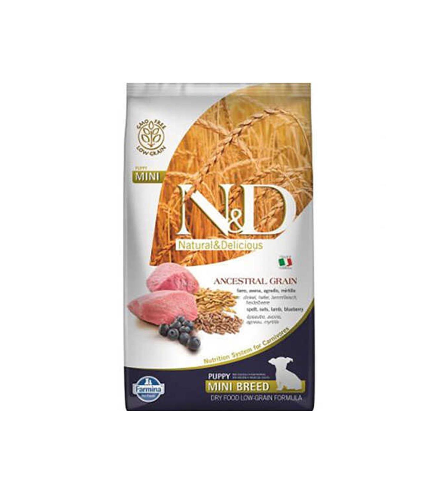 N & D Ancestral Grain Lamb Blueberry Small Breed Ancestral Grain Puppy Food 2.5 Kg