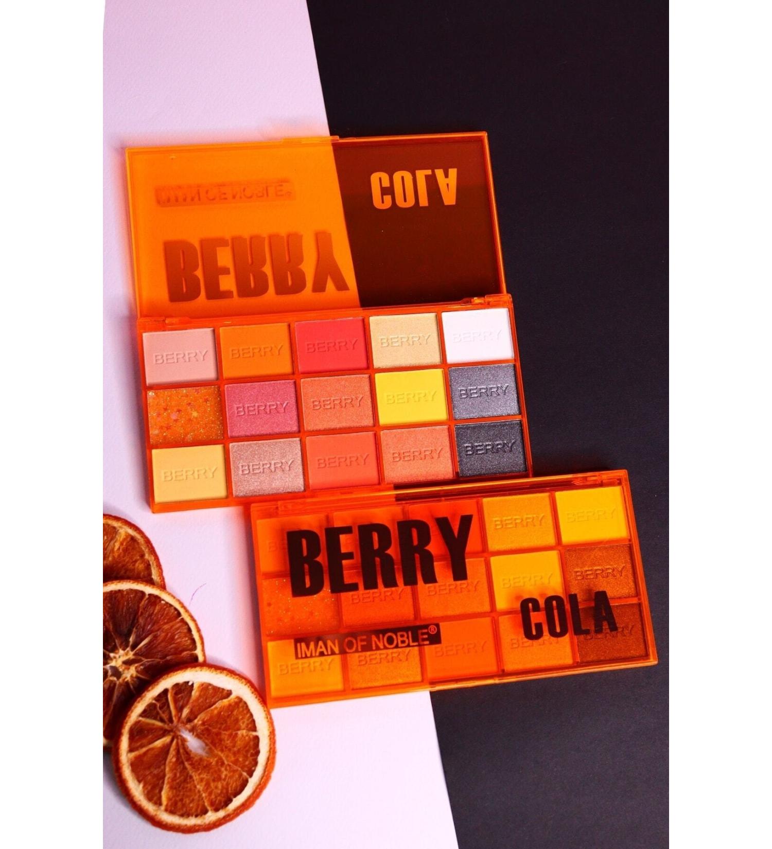 IMAN OF NOBLE 15-Piece Berry Cola Colored Orange Packaging Pearlescent and Matte Eyeshadow Palette - Buy Online on GoSupps.com