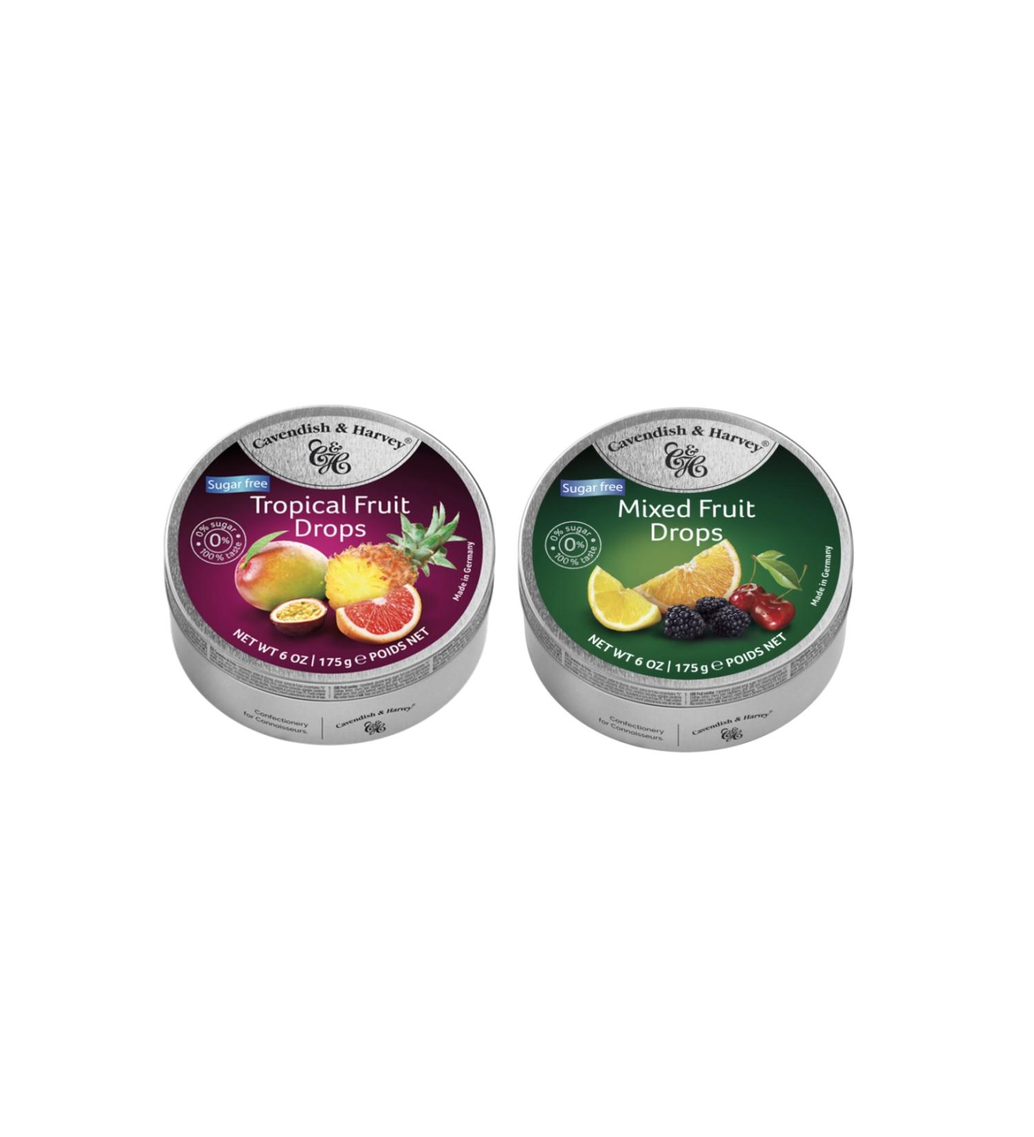 Cavendish & Harvey 2-Pack Sugar-Free Tropical Fruit and Mixed Fruit Flavored Candies 175 GR