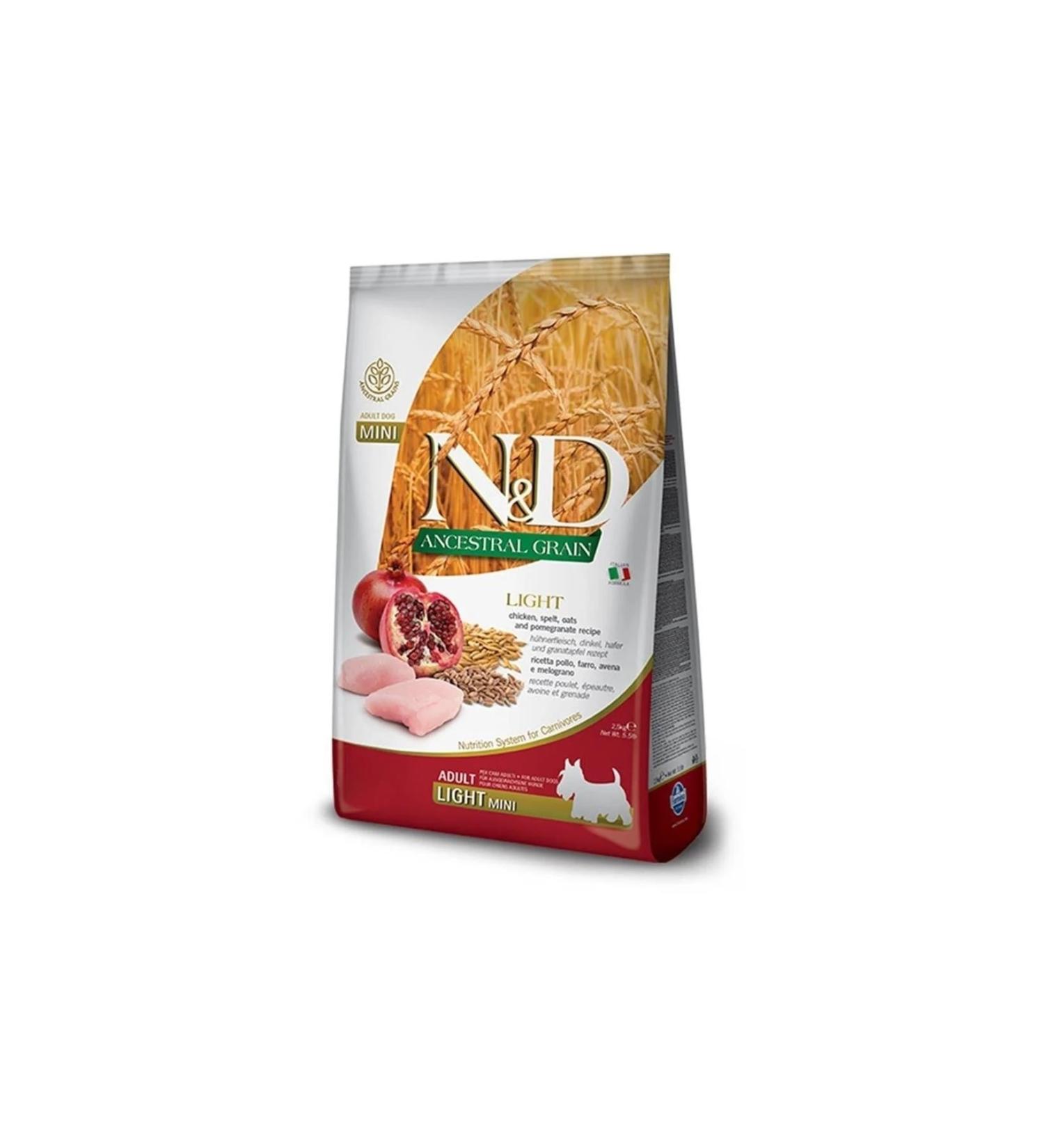 N & D Mini Light 2.5kg Dog Low Grain Chicken Pomegranate Small Breed Light Dog Food
