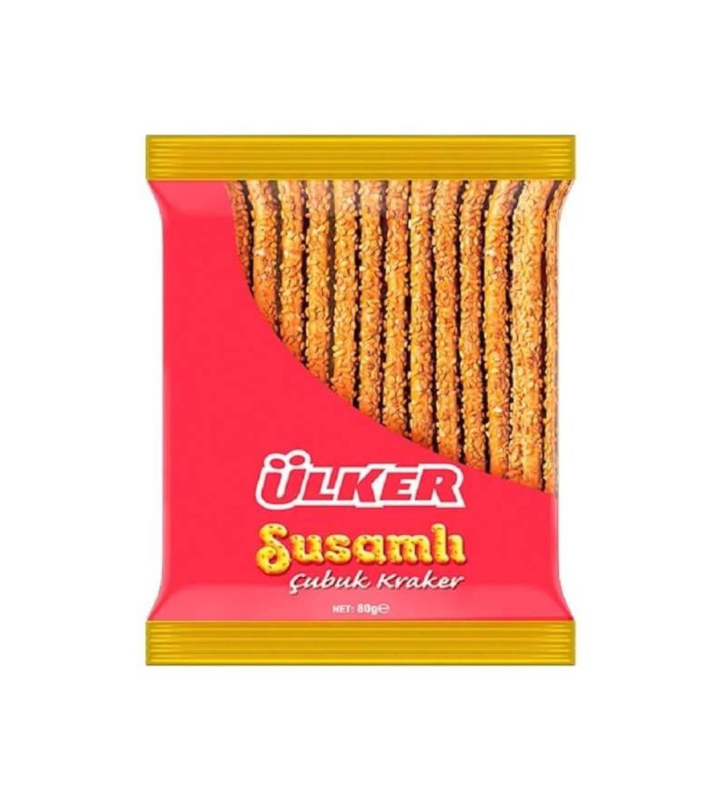 Ulker Stick Crackers Sesame 80 Gr Box (22 Pieces)