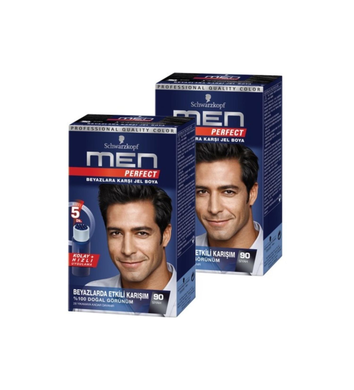Men Perfect Hair Dye 90 - Black 80 ml x 2 Pieces
