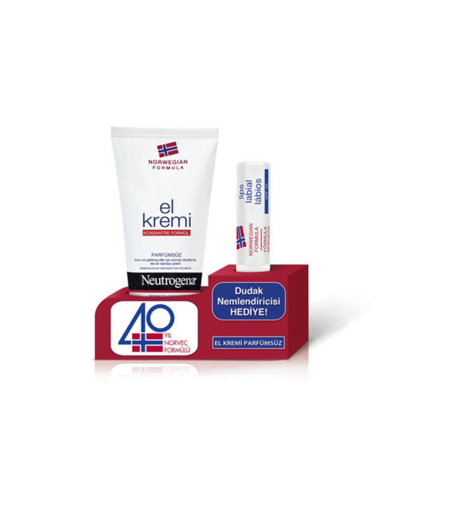 Neutrogena Unscented Hand Cream and Lip Moisturizer Gift Set