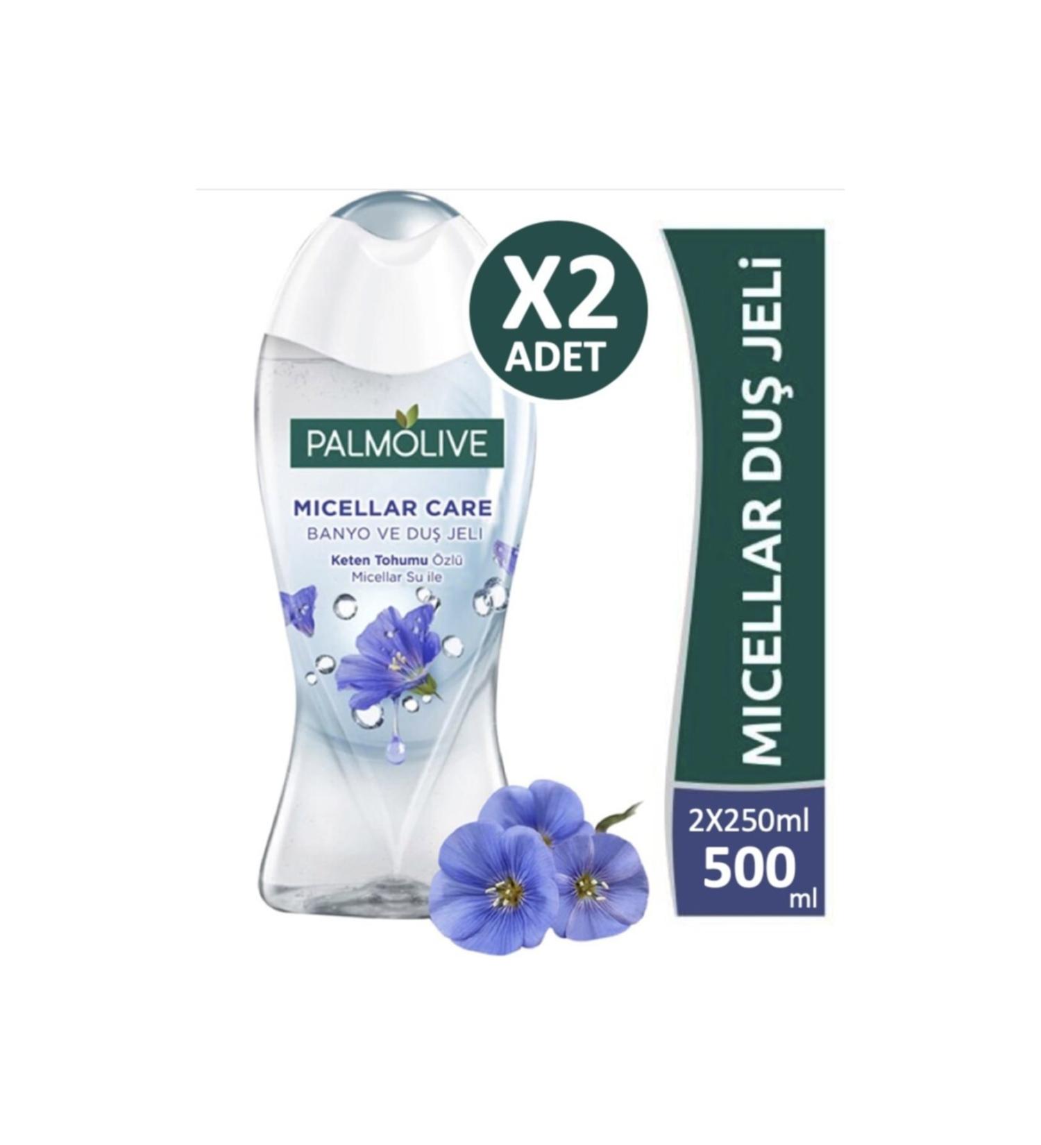 Palmolive Micellar Care Bath and Shower Gel Linseed Extract 2x250 ml