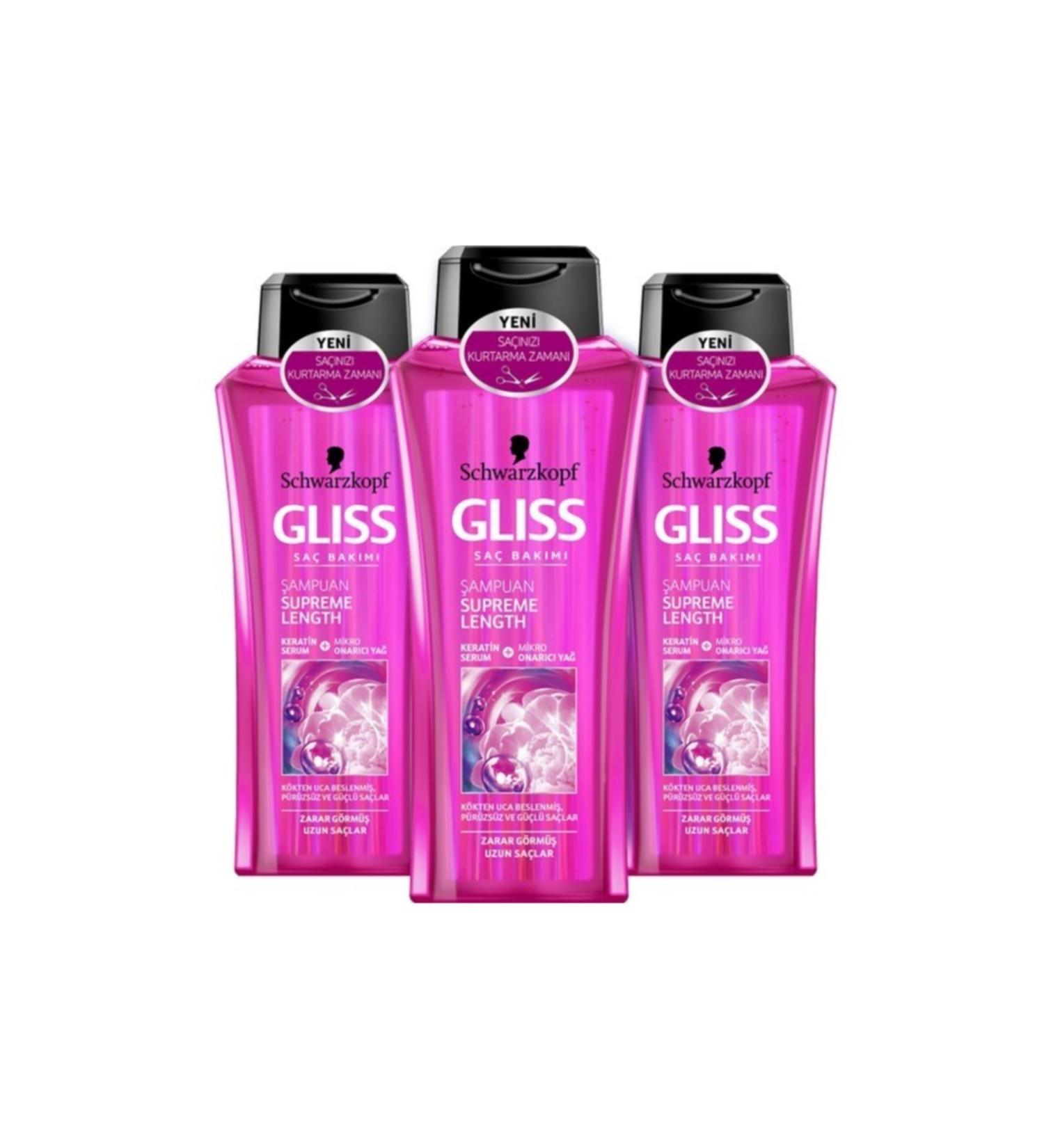 Gliss Supreme Length 400 ml Shampoo 3 Pieces