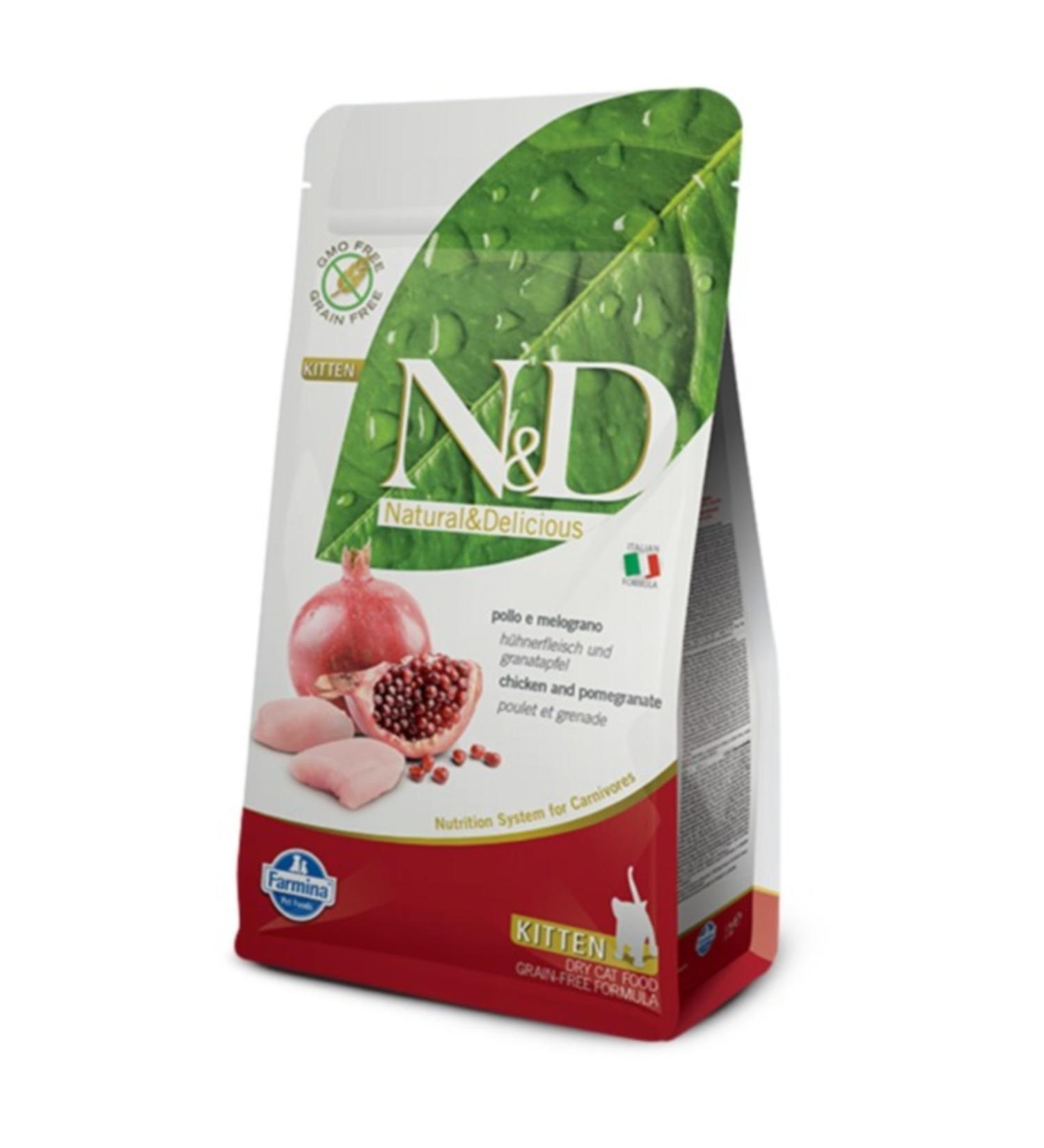 N & D Kitten Grain-Free Chicken & Pomegranate Cat Food 1.5kg