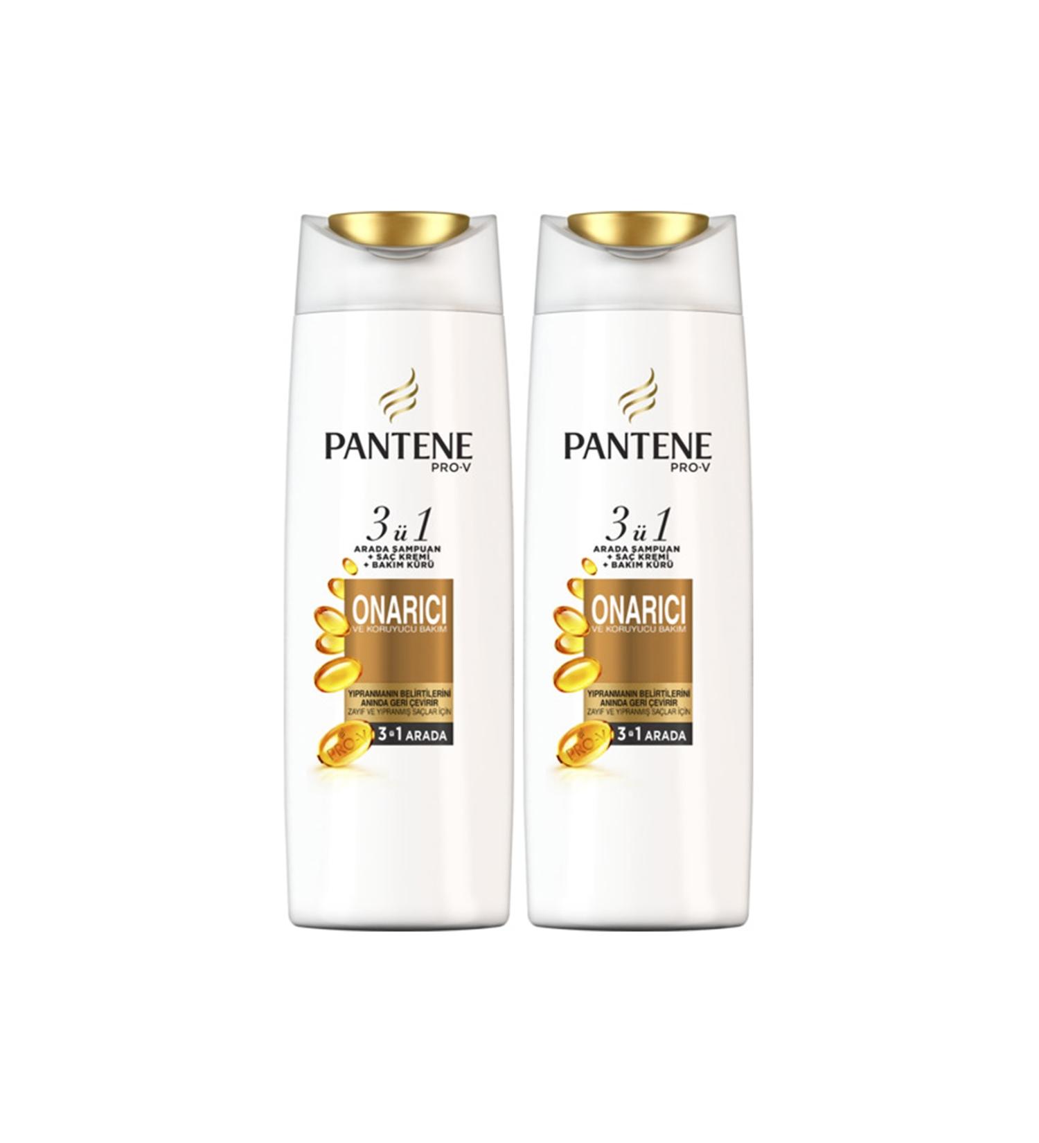 Pantene 3 in 1 Shampoo + Cream + Care Cure Repair Protector 470 ml x 2 - Buy Online on GoSupps.com