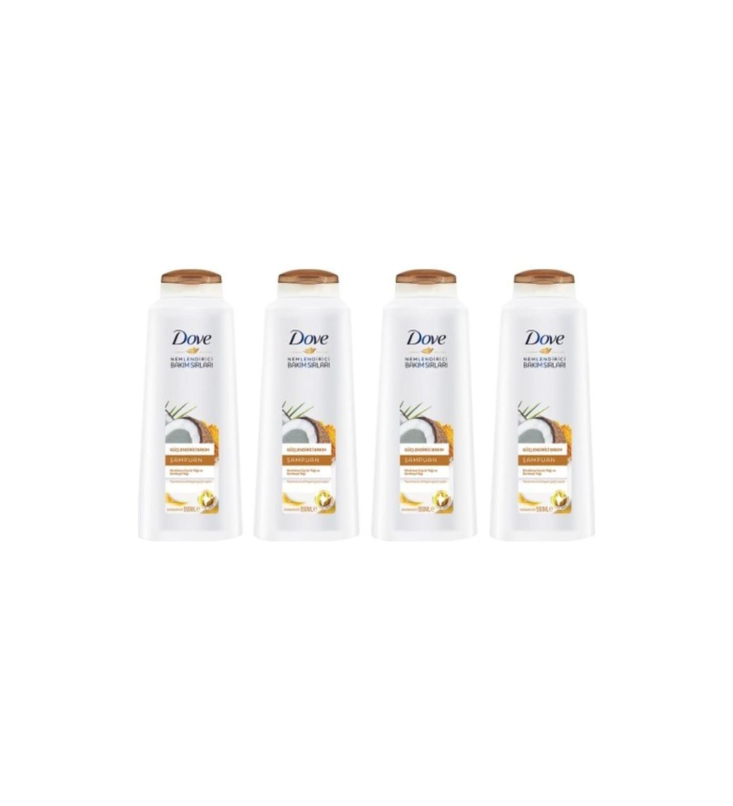Dove Coconut Extract Strengthening Shampoo 550 Ml X 4