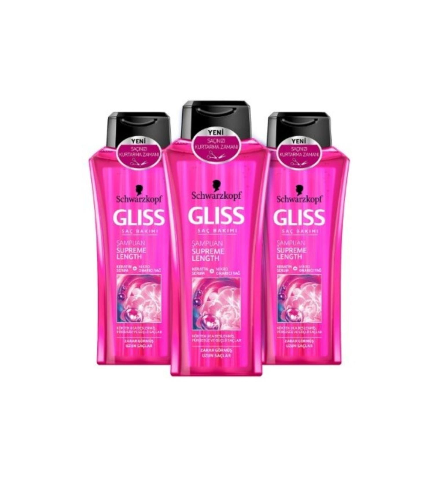 Gliss Supreme Length 400 ml Shampoo 3-pack