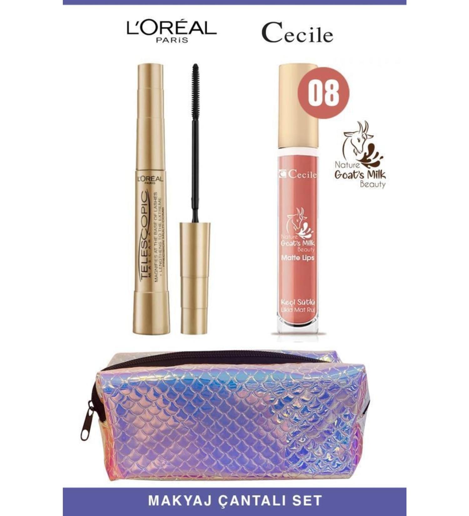 L'Oreal Paris Loreal Telescopic Instant Long Lashes-cecile Goat Milk Permanent Plumping Lipstick Set 08 - Buy Online on GoSupps.com