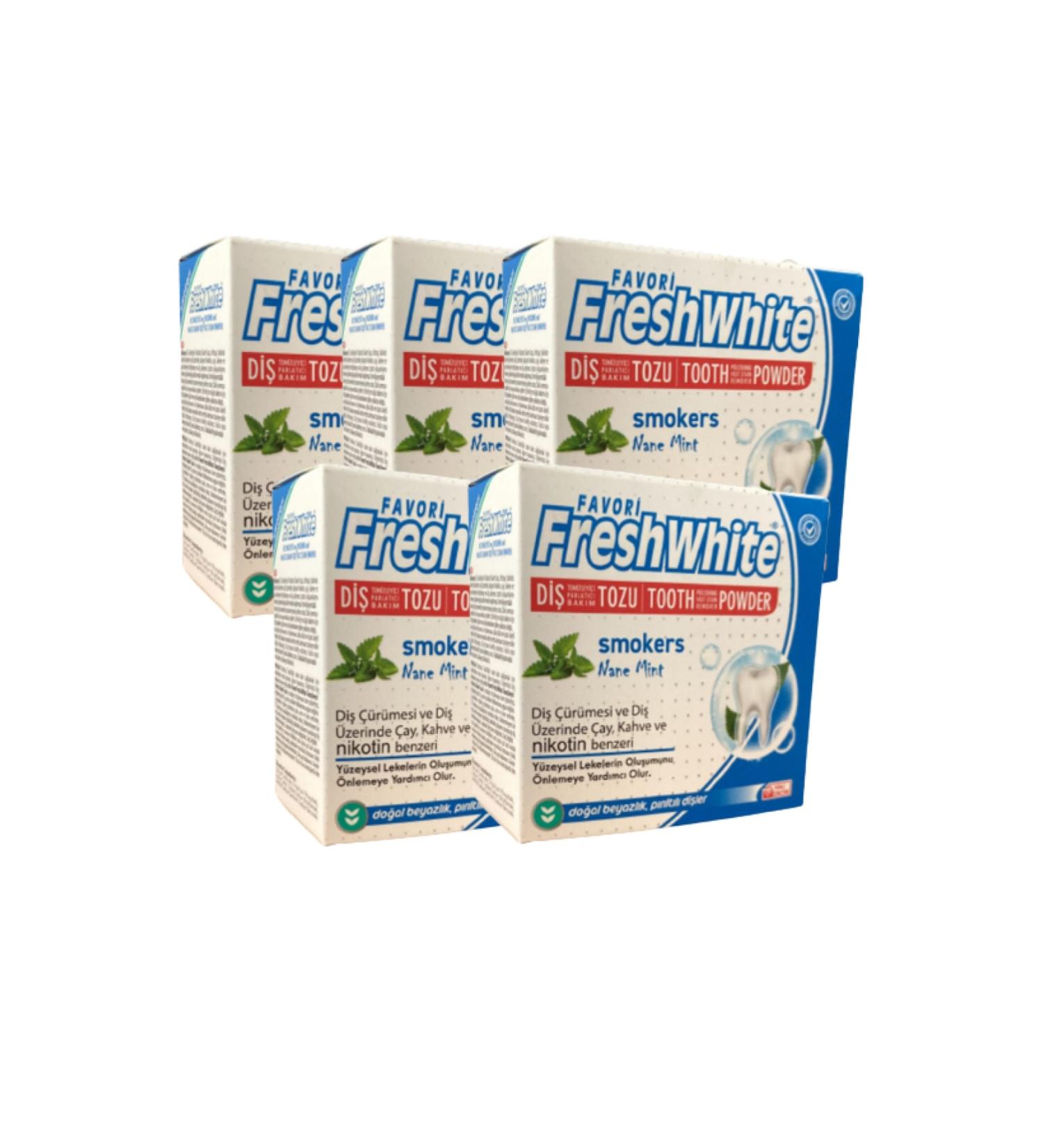 Fresh White Favorite Smokers Tooth Powder 50g (5 PCS)