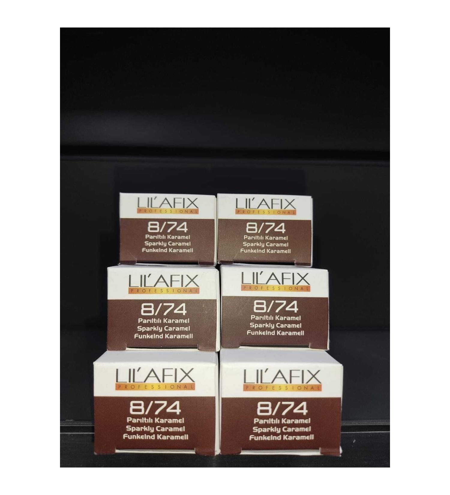 Lilafix 8/74 Shiny Caramel Hair Dye 60mlx6 Pieces keus0506082